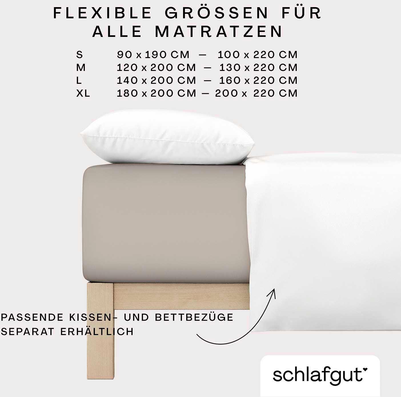 Schlafgut Spannbettlaken »PURE BOXSPRING in Gr. 90x200, 140x200 oder 180x200, für Boxspringbett«, aus Bio-Baumwolle, für Matratzen bis 40 cm Höhe, Bettlaken