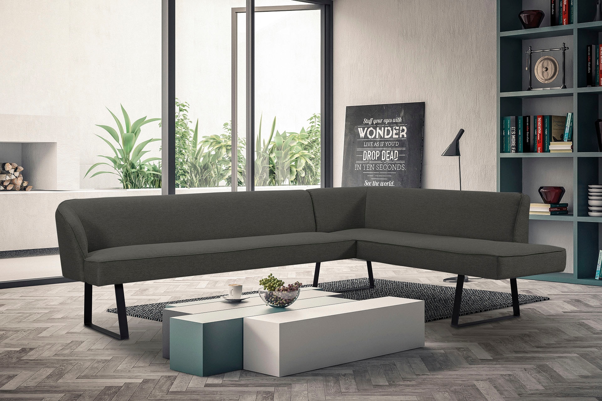 bestellen Keder - sofa in Qualitäten mit und Eckbank OTTO fashion verschiedenen Online »Americano«, Bezug exxpo Metallfüßen, im Shop