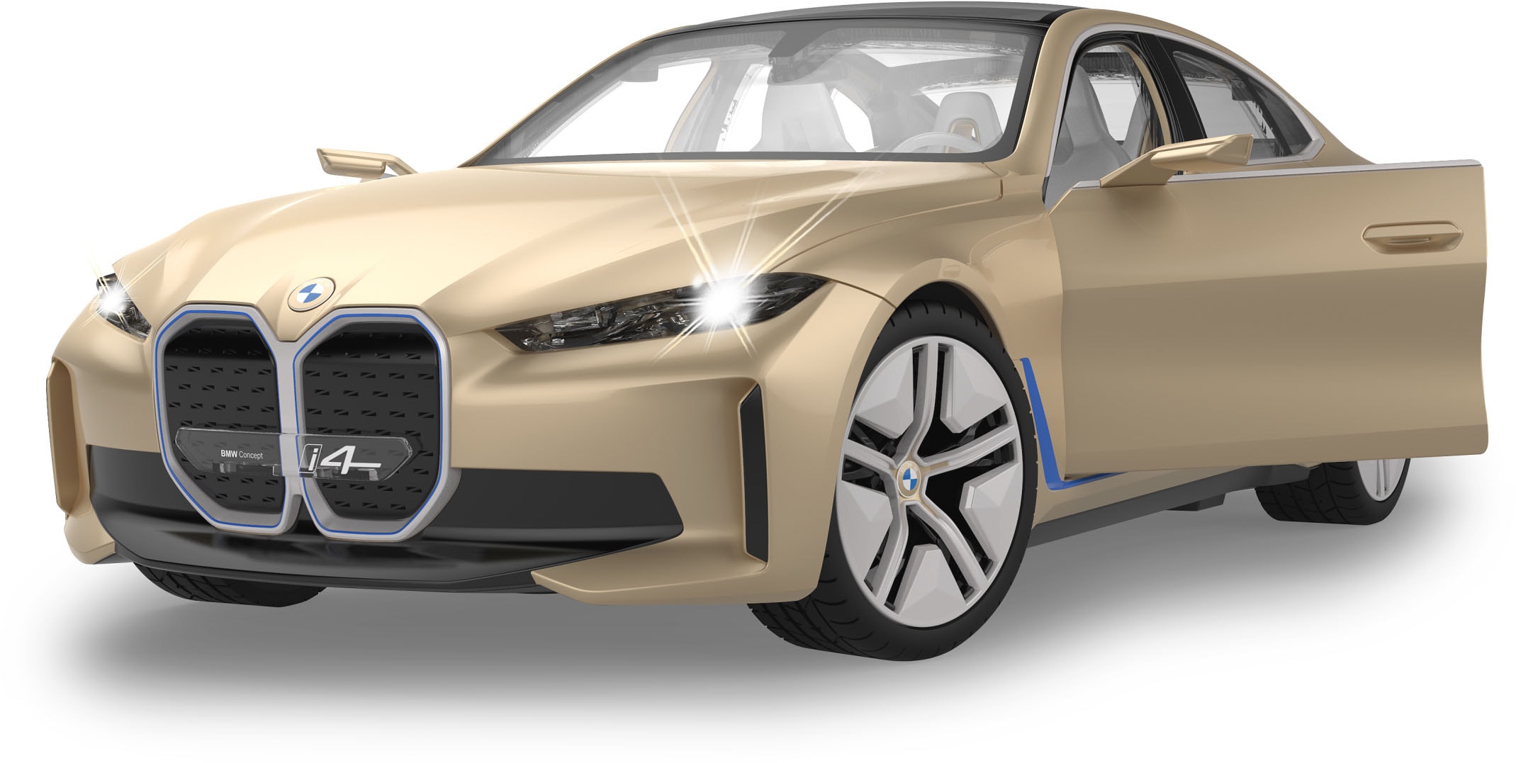 Jamara RC-Auto »BMW i4 Concept 1:14, goldfarben, 2,4 GHz«, mit LED-Licht und Innenbeleuchtung; offiziell lizenziert