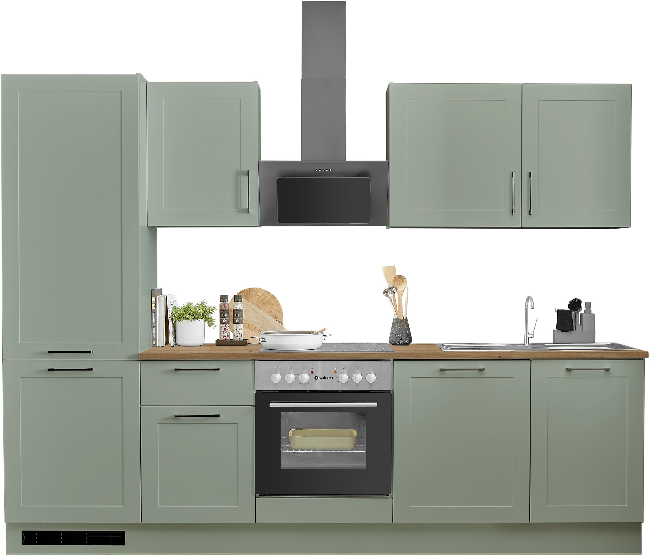 BASIC by Balculina Küchenzeile »Marsi« Breite 280 cm, wahlweise mit E-Geräten, mit Soft-Close-Funktion