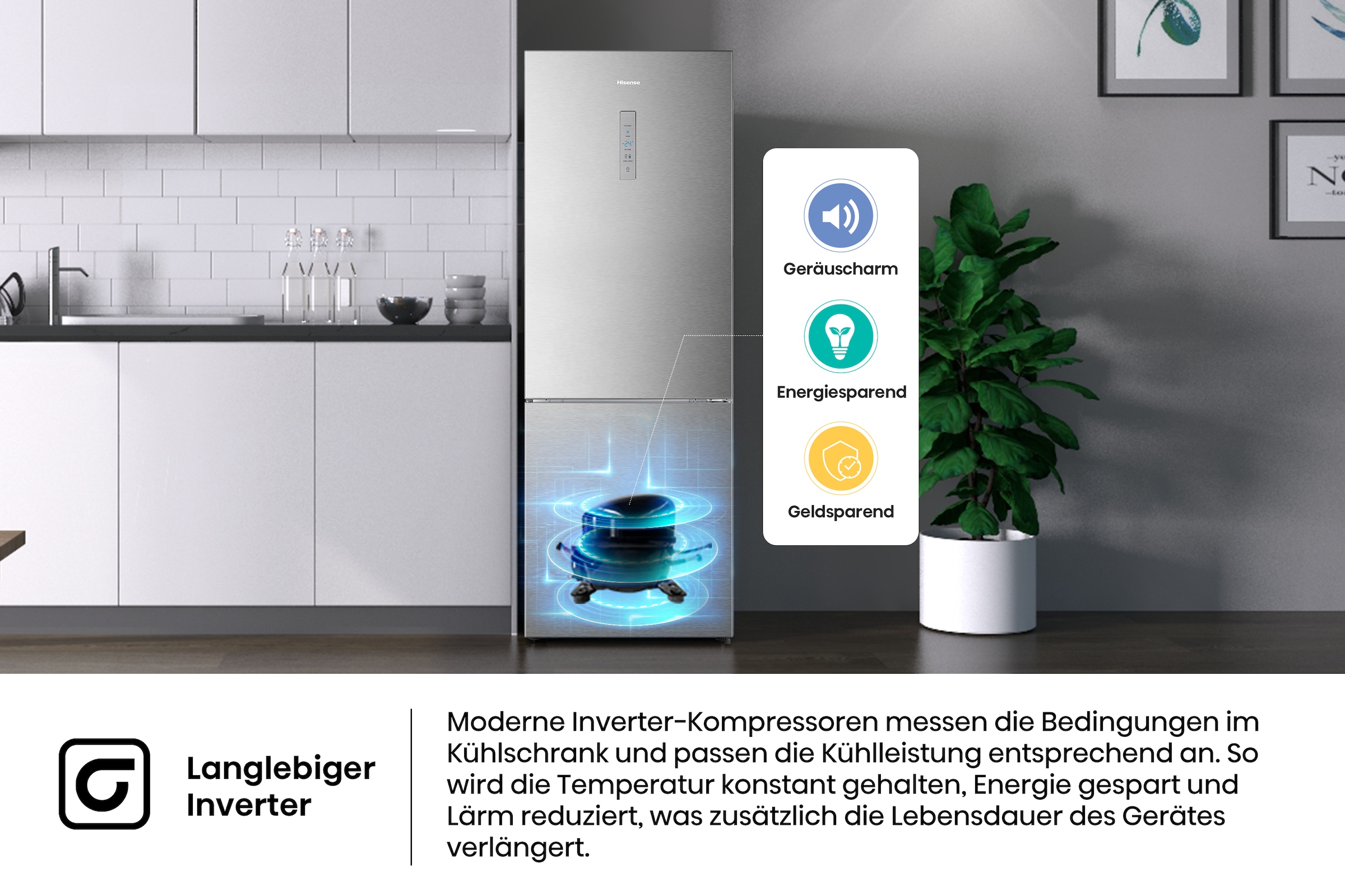 Hisense Kühl-/Gefrierkombination »RB645N4BIB« 201,3 cm hoch 70,4 cm breit 70cm breit