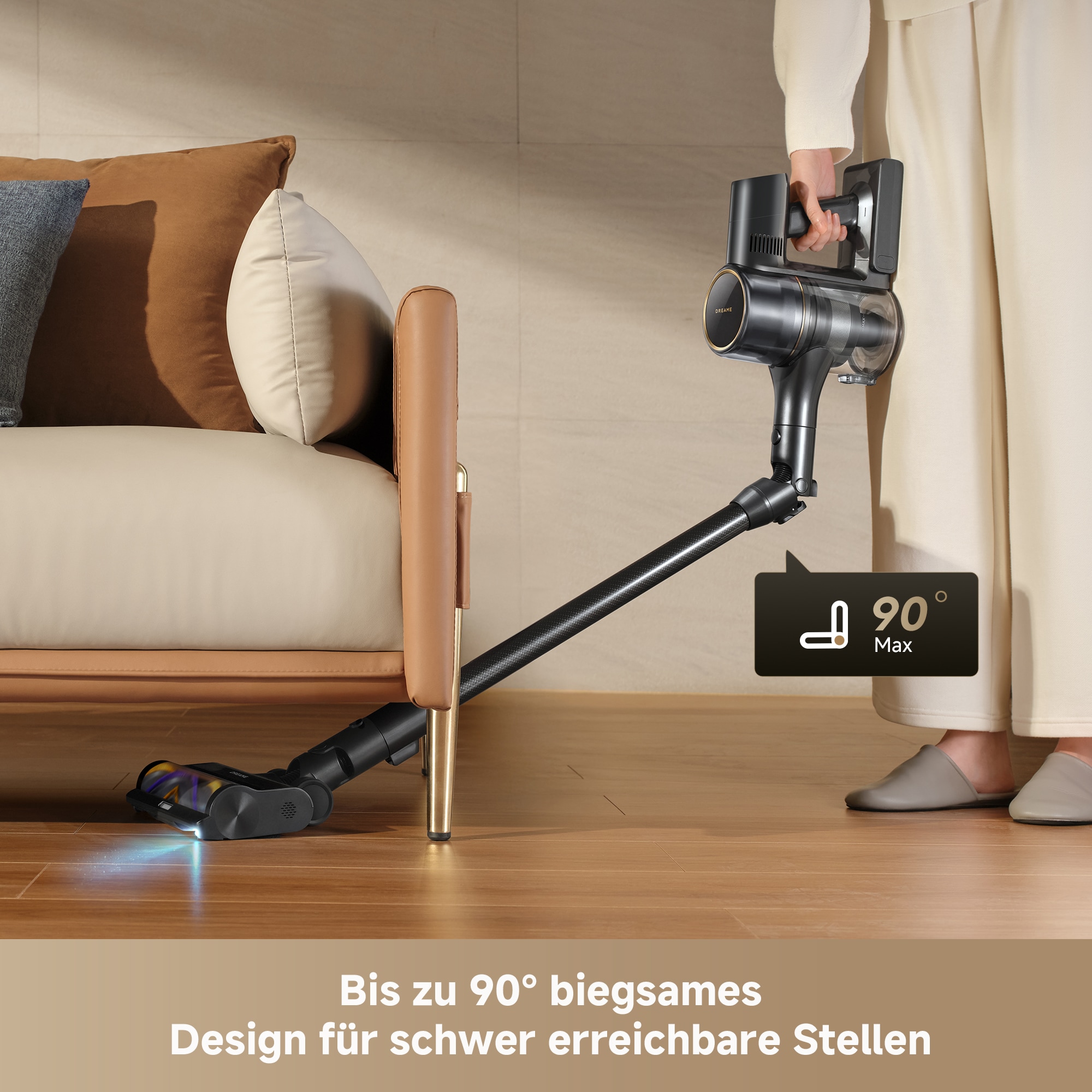 Dreame Akku-Hand-und Stielstaubsauger »R20 Pro« 26000 Pa, Anti-Haar, 99.9% Filter, LED, Flex 90°