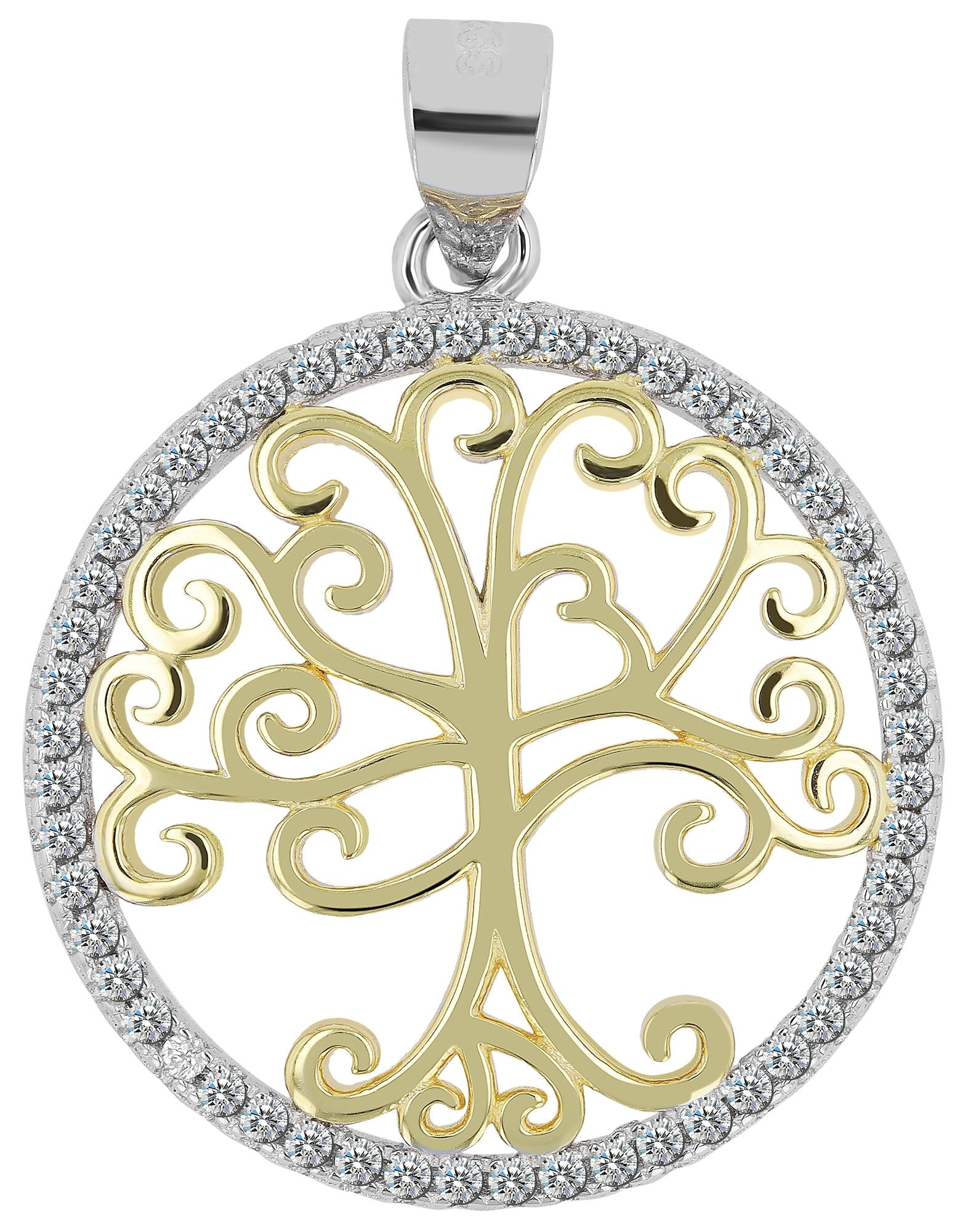 Adelia´s Kettenanhänger »Damen Anhänger ¿ Lebensbaumanhänger aus 925 Silber mit Zirkonia«