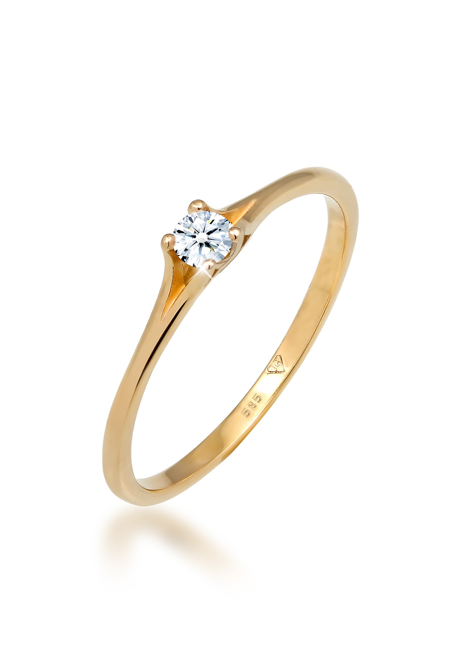 Diamore Diamantring »Verlobung Vintage Diamant (0.06 ct.) 585 Gelbgold«