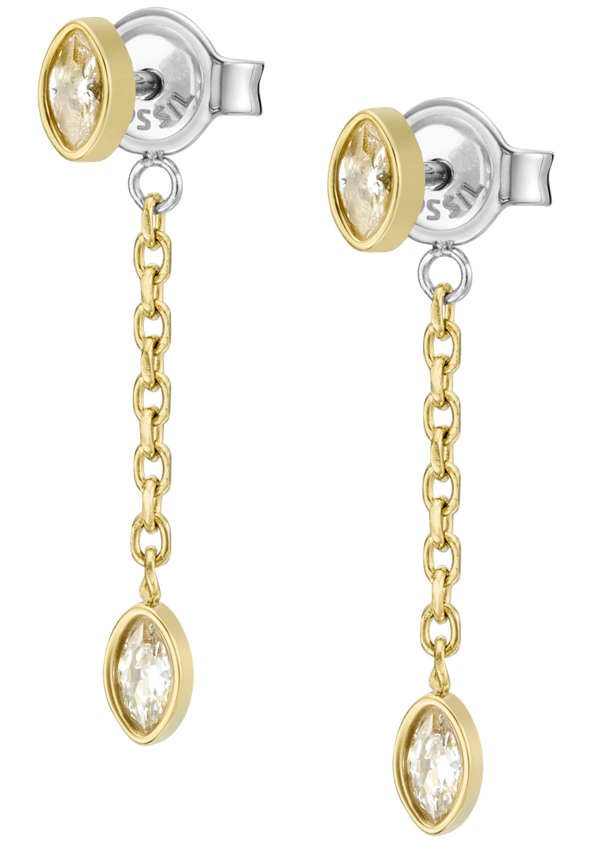 Fossil Paar Ohrstecker »SADIE SEASONAL SPARKLE, JF04591710«, mit Zirkonia (synth.)