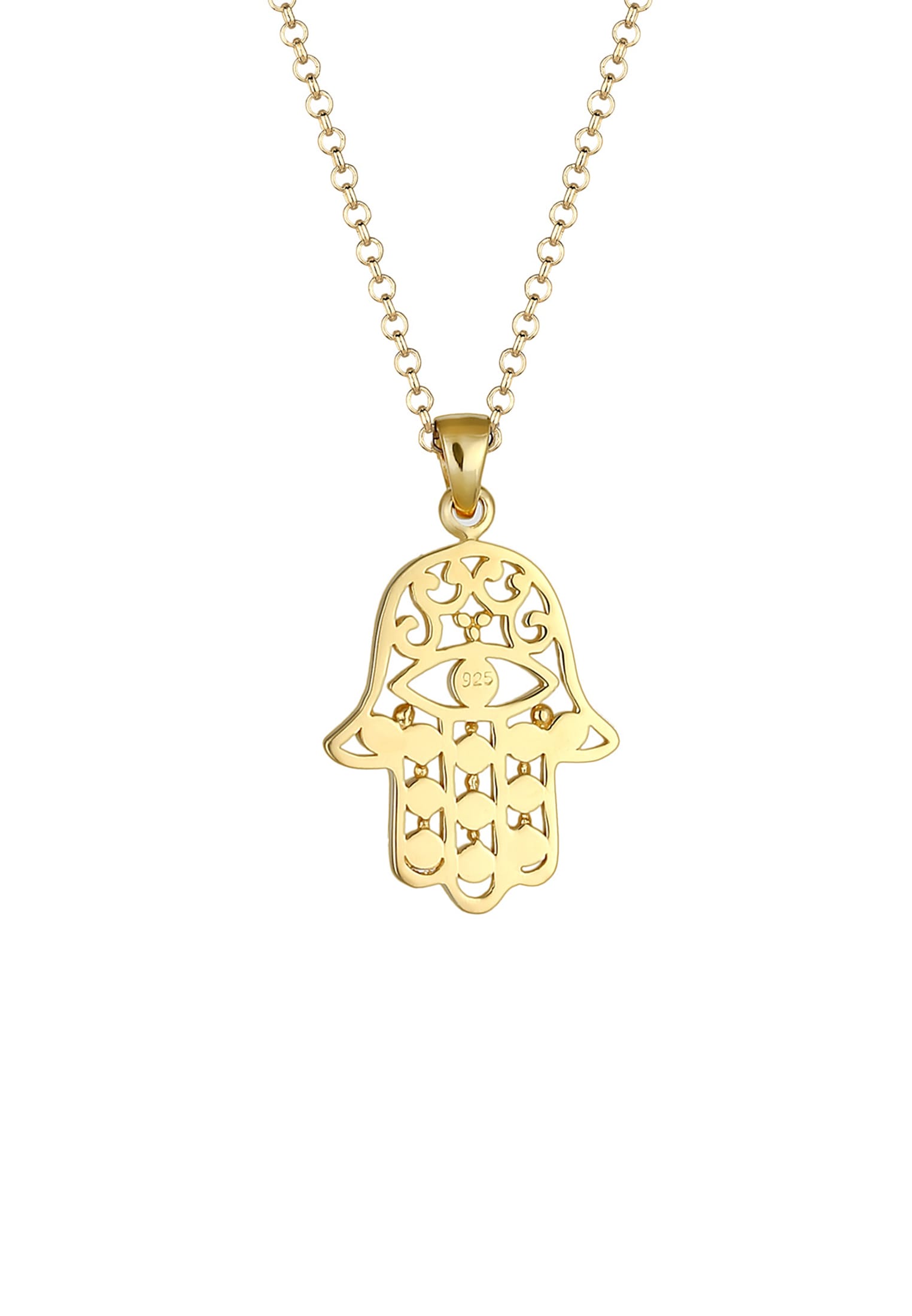 Elli Lange Kette »Halskette Hamsa Evil Eye Kristalle Schutzsymbol 925 Silber«