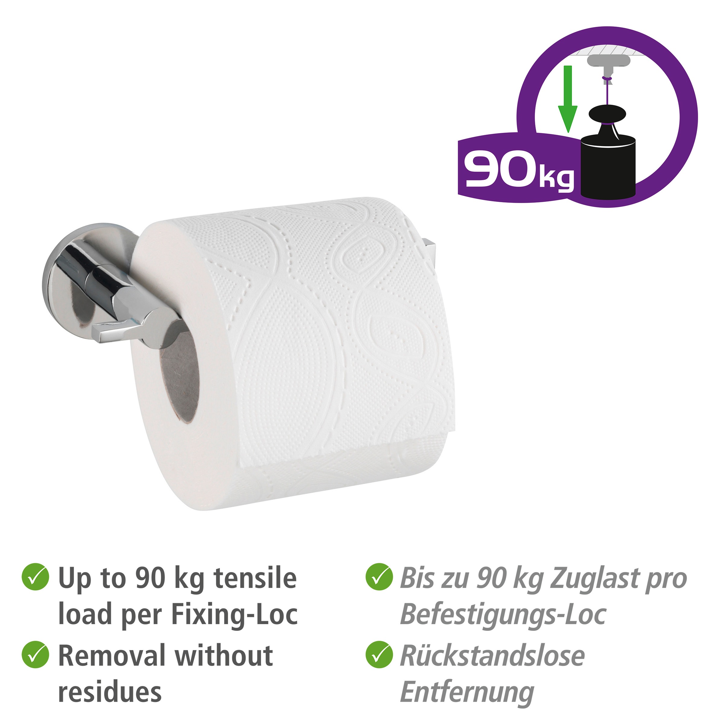 WENKO Toilettenpapierhalter »UV-Loc® Isera«, Befestigen ohne Bohren