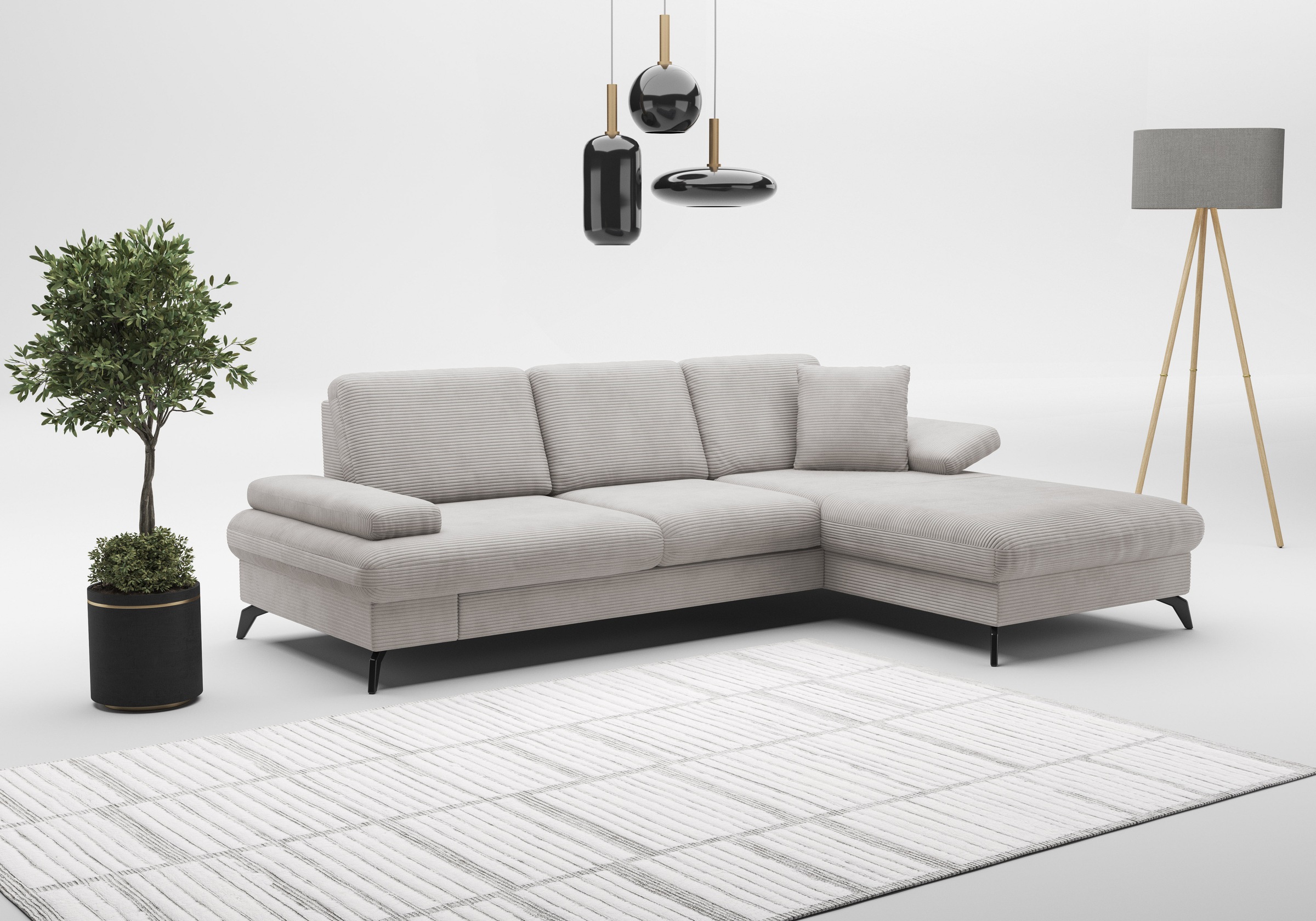 sit&more Ecksofa »Morris Jubi L-Form, B: 247 cm«, mit Armteilfunktion & 1 Zierkissen, optional Bettfunktion