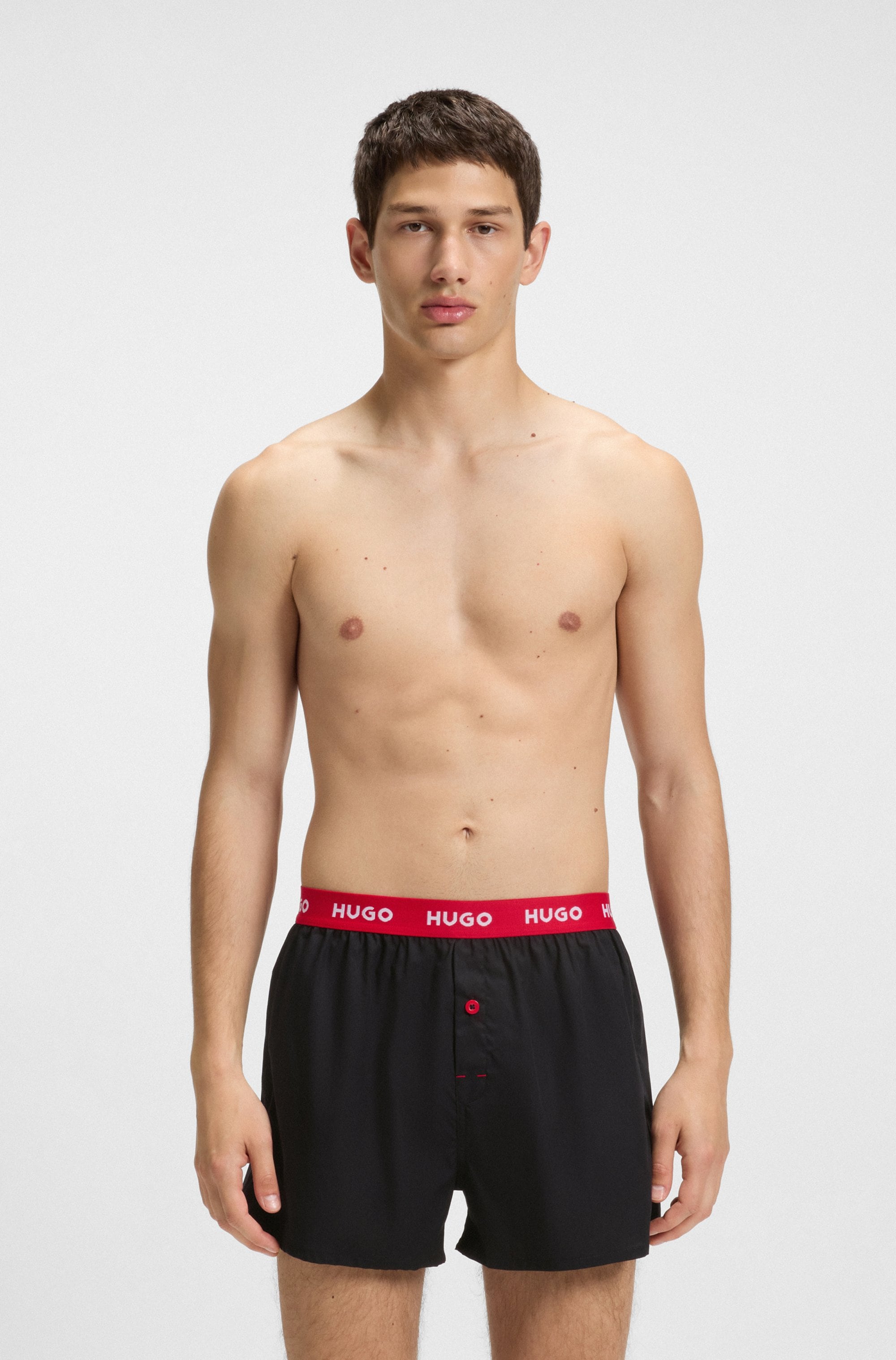 HUGO Underwear Webboxer »WOVEN BOXER TR«, (Packung, 3 St., 3er-Pack), Webboxer mit HUGO Schriftzug