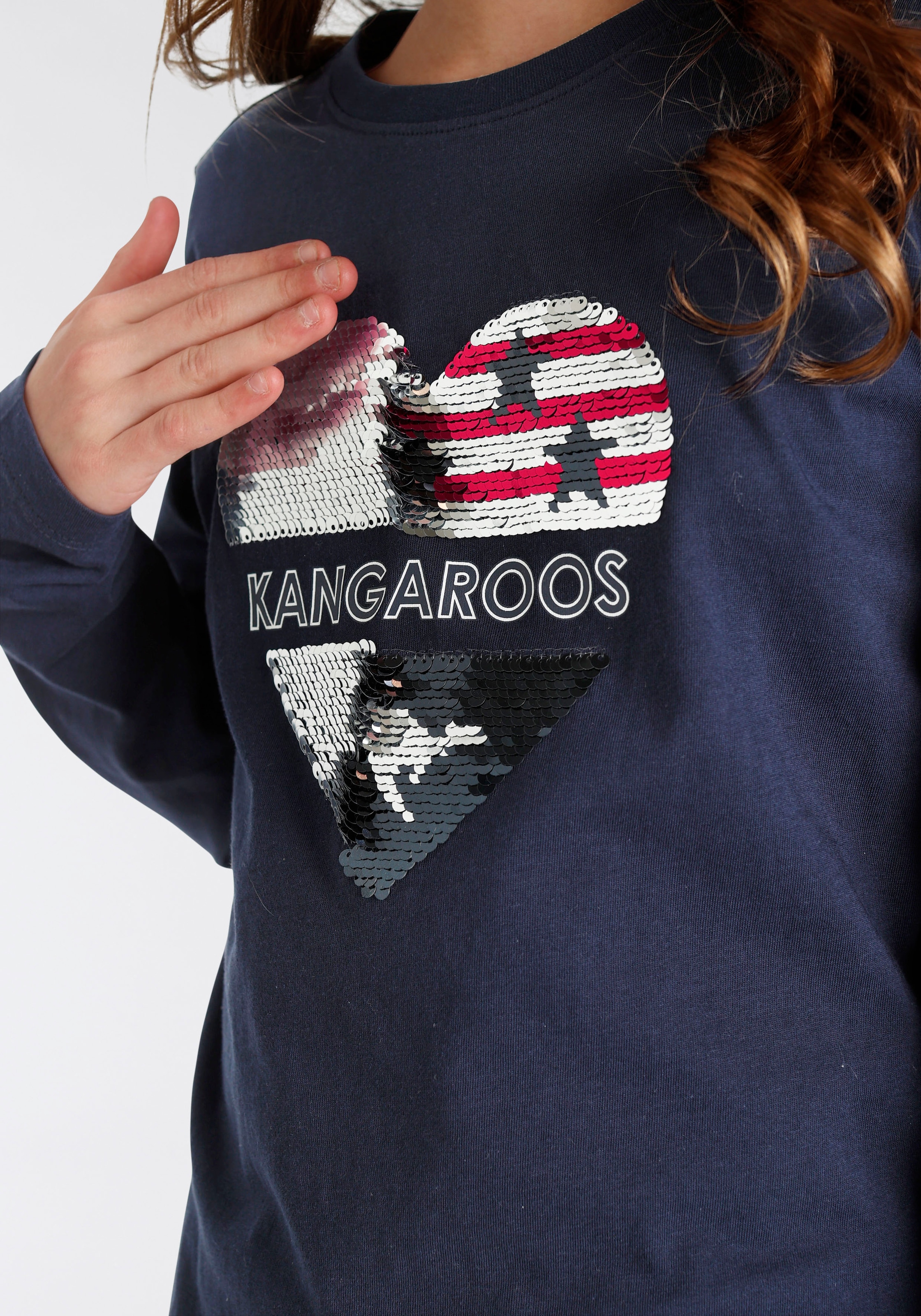 KangaROOS Langarmshirt »Herz«, mit Wendepailletten bestellen bei OTTO