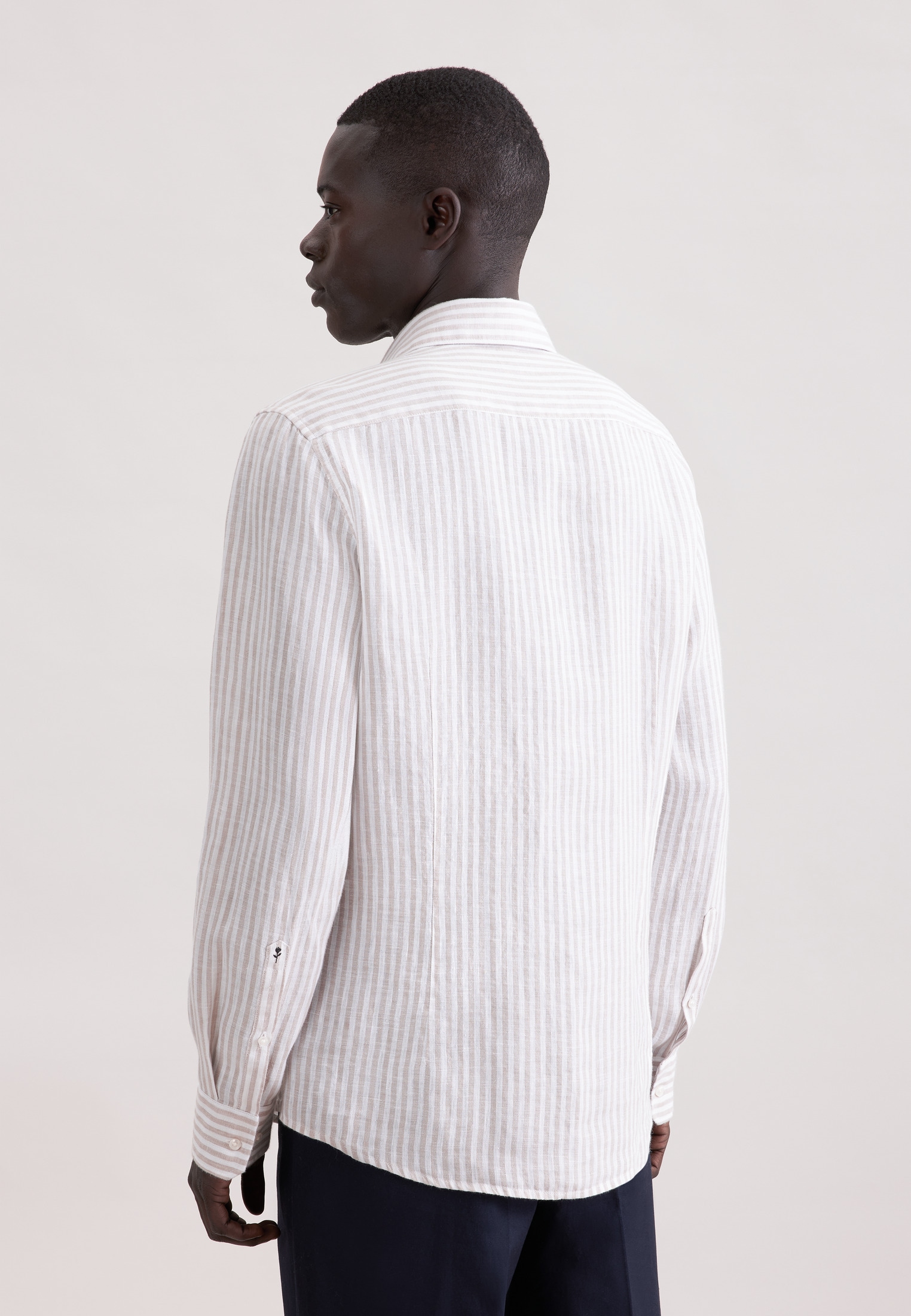 seidensticker Leinenhemd »Schwarze Rose« Shaped 1/1 Kentkragen Gestreift