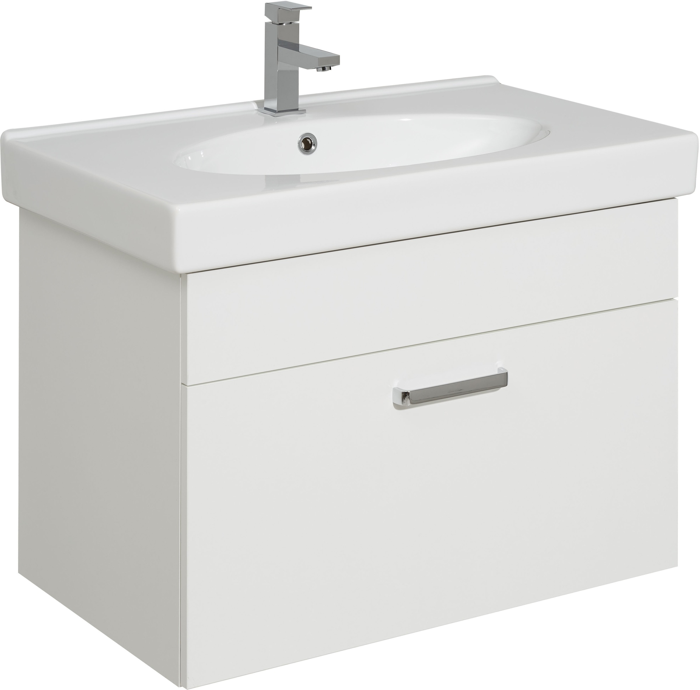 Saphir Badmöbel-Set »Quickset 312 5-teilig, Keramik-Waschtisch und LED-Spiegelschrank« Set, 5 Stk. tlg.