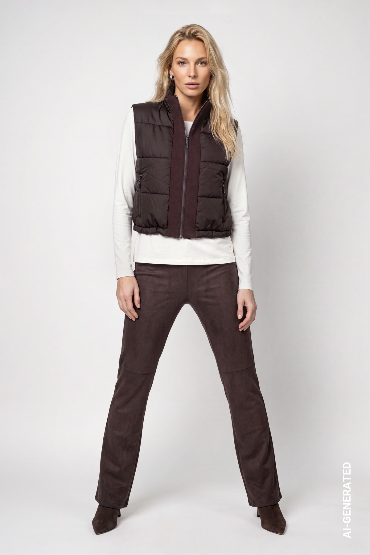 Monari Steppweste »Weste Basic Strickdetail« Regular fit mit Stehkragen