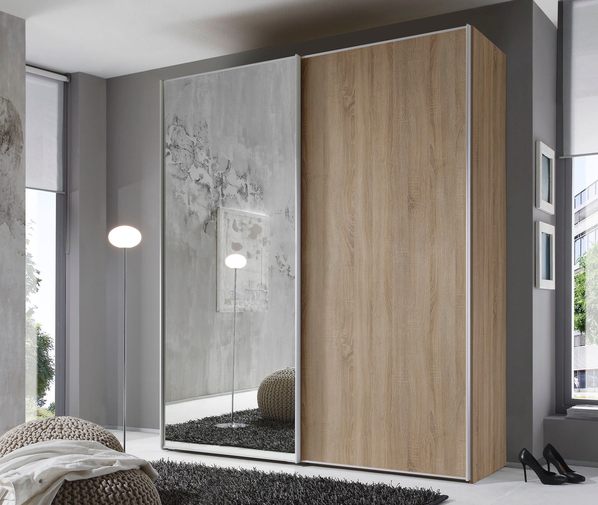 STAUD Schwebetürenschrank »Sinfonie Plus, edles Design in hochwertiger Qualität, Made in Germany« Mit Spiegeltüre und vier verschiedenen Ausstattungsvarianten