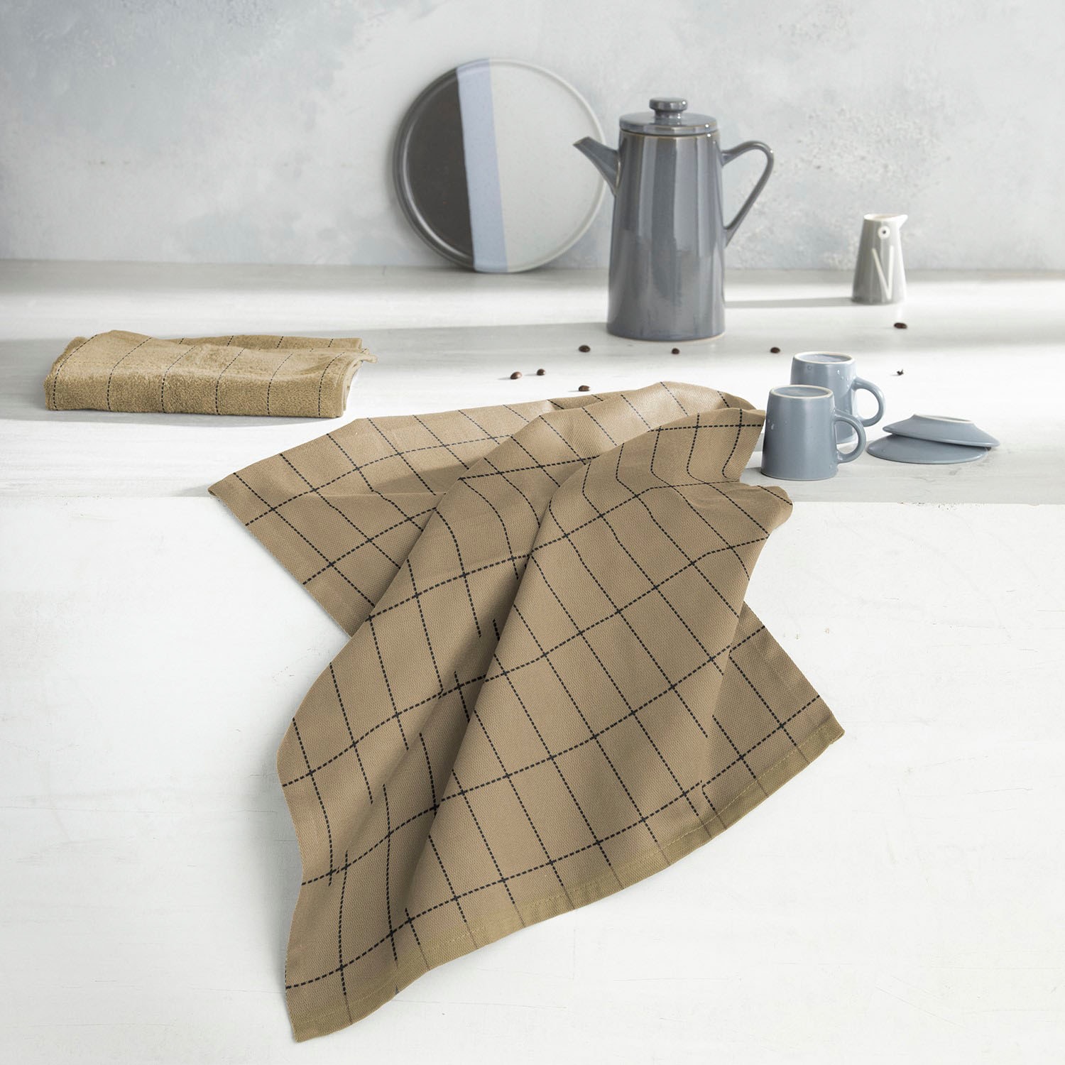 DDDDD Geschirrtuch »Fence«, (Set, 6 tlg.), Küchenhandtuch aus weicher Frottee, 50 x 55 cm
