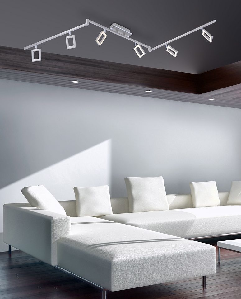 Paul Neuhaus Deckenleuchte »INIGO«, 6 flammig, Leuchtmittel LED-Board | LED fest integriert, festverbaute Leuchtmitteln, warmweiß, schwenkbare Spotköpfe / Arme