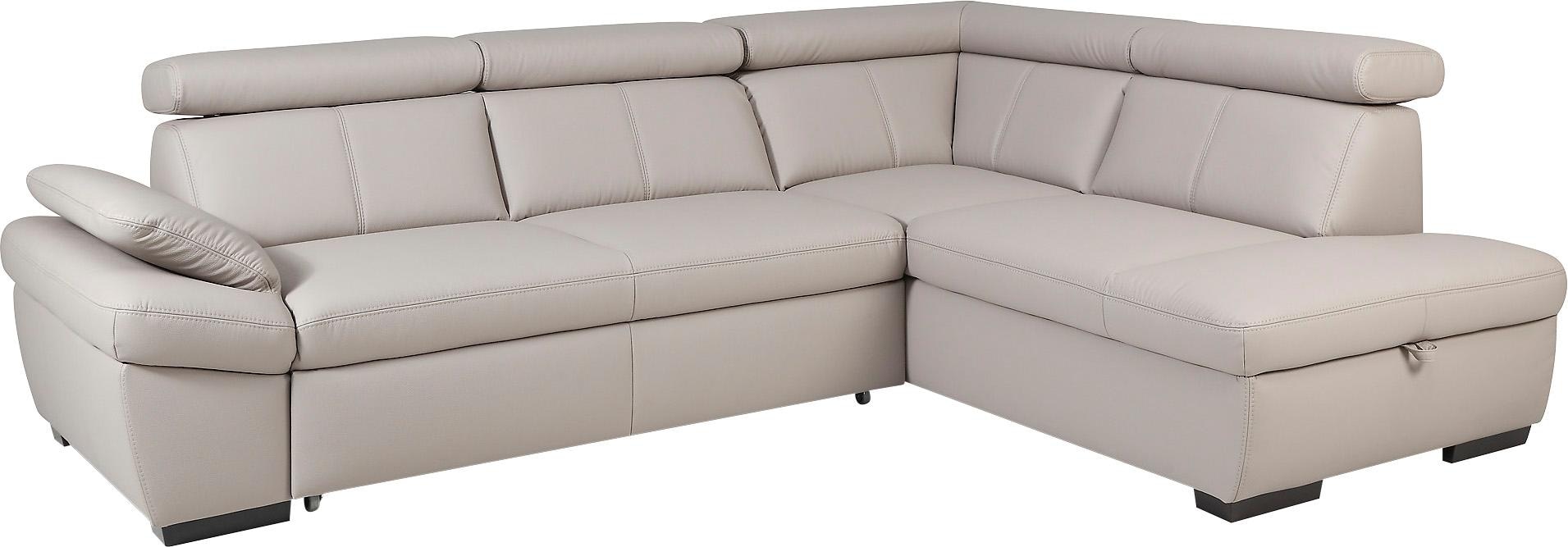 exxpo - sofa fashion Ecksofa »Salerno, klassisch modernes Funktionssofa, hoher Sitzkomfort, L-Form«, inkl. Kopf- und Armteilverstellung, wahlweise mit Bettfunktion