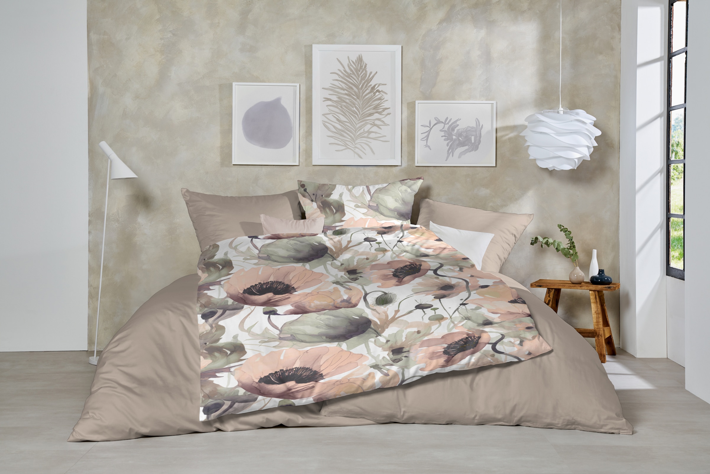 Primera Bettwäsche »Feinbiber-Bettwäsche« 2 Stk. tlg. samtweich und natürlich aus reiner Baumwolle in grau, Größe B/L: 80 cm x 80 cm