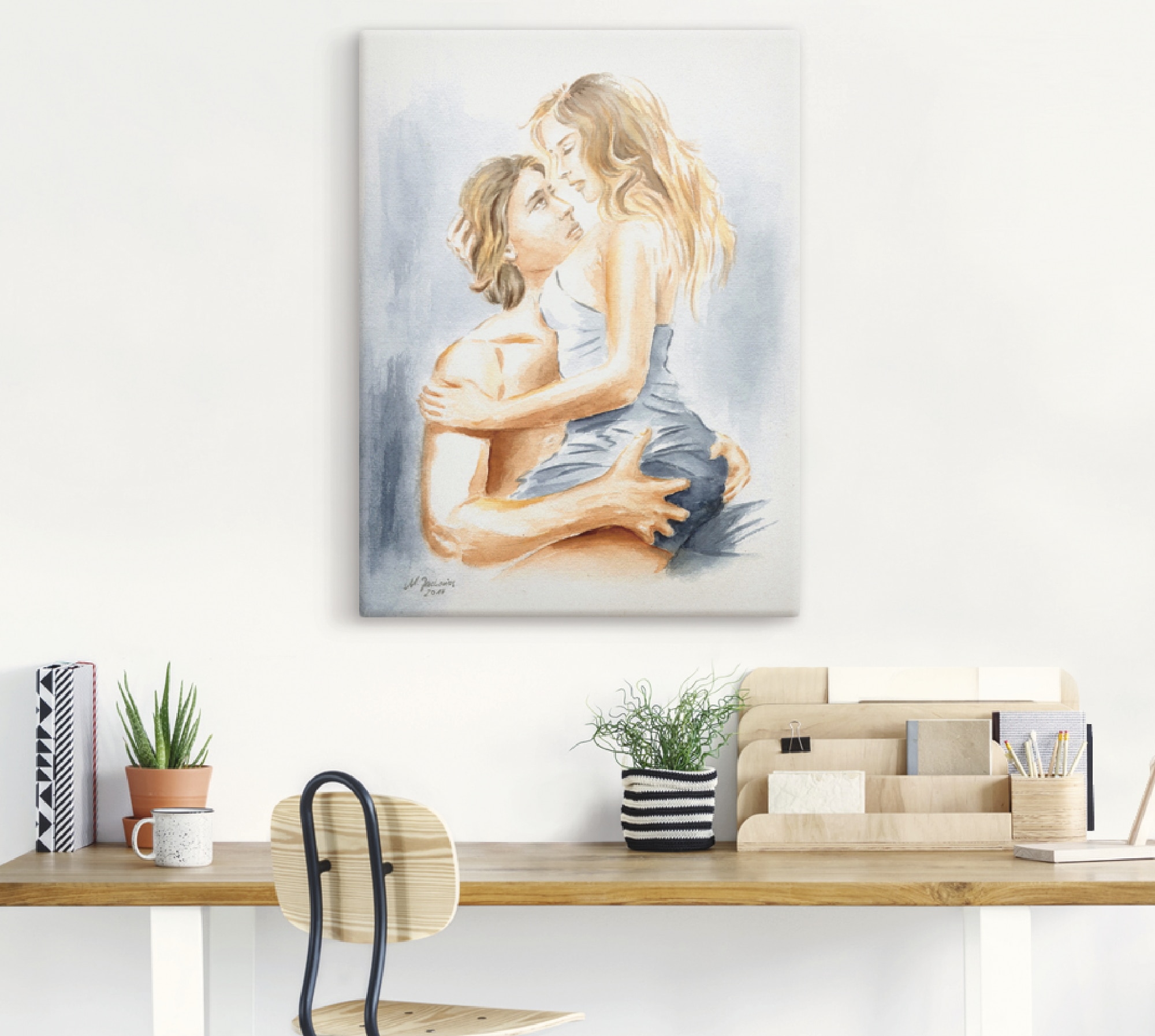 Artland Wandbild »Verliebtes Pärchen - erotisches Aquarell«, Paar, (1 St.), als Leinwandbild, Poster in verschied. Größen