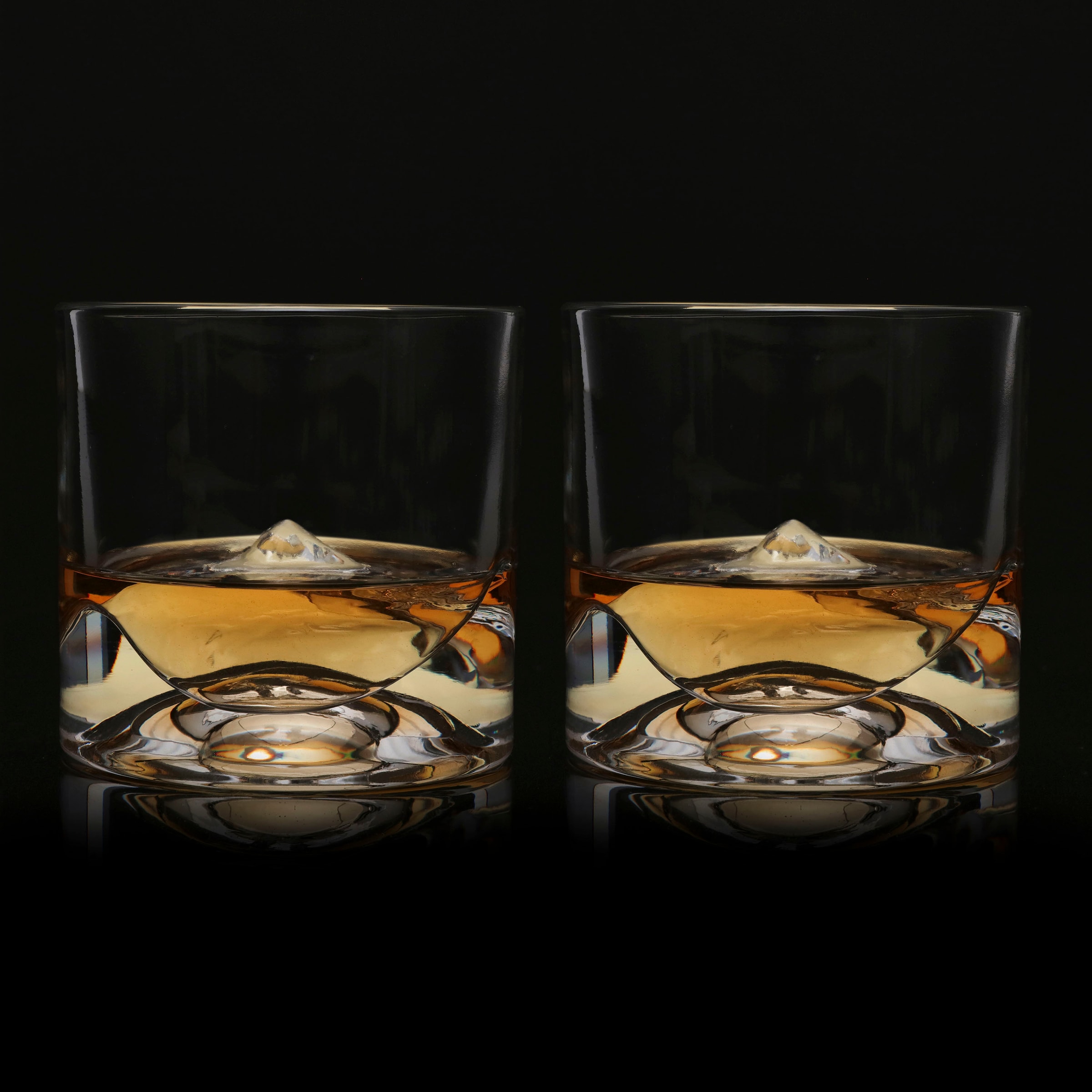 LIITON Whiskyglas »Denali"«, (Set, 2 tlg.), dicker Glasboden als Bergmotiv, 2-teilig