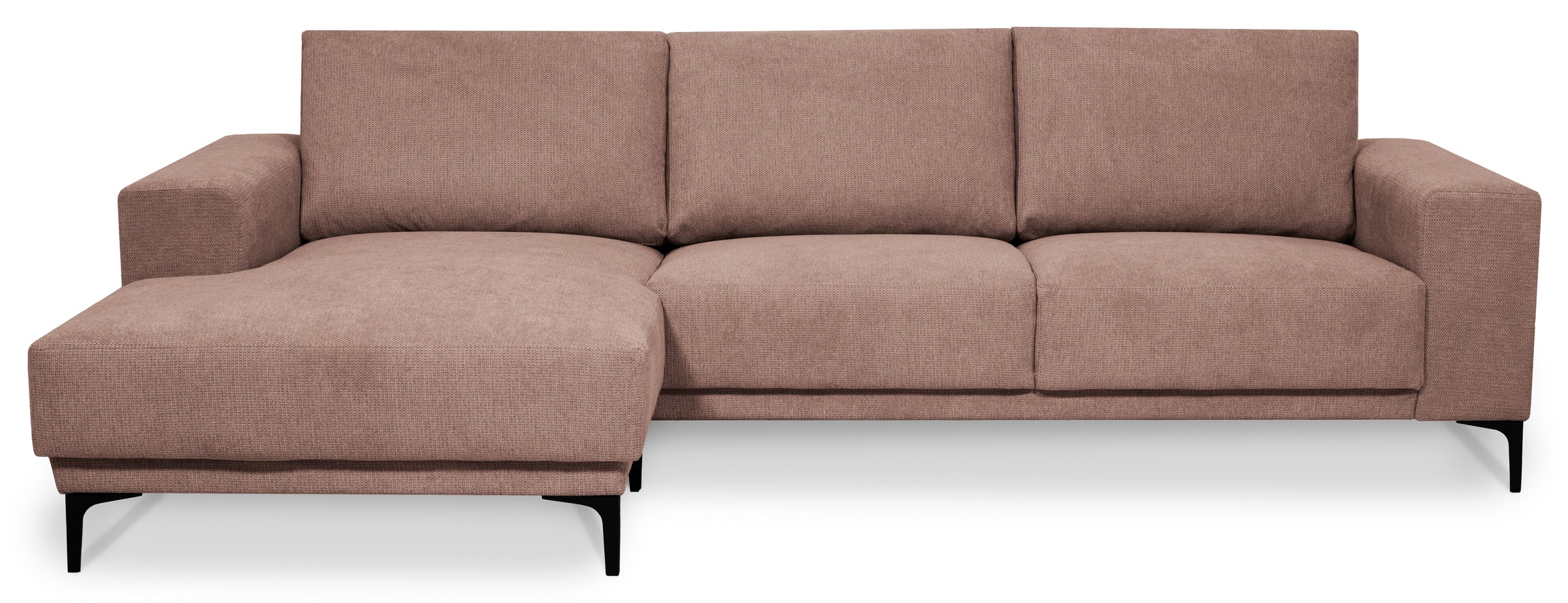 Places of Style Ecksofa »Xander, L-Form,«, Breite 280 cm, Soft-Touch Chenille, schwarze Metallfüße
