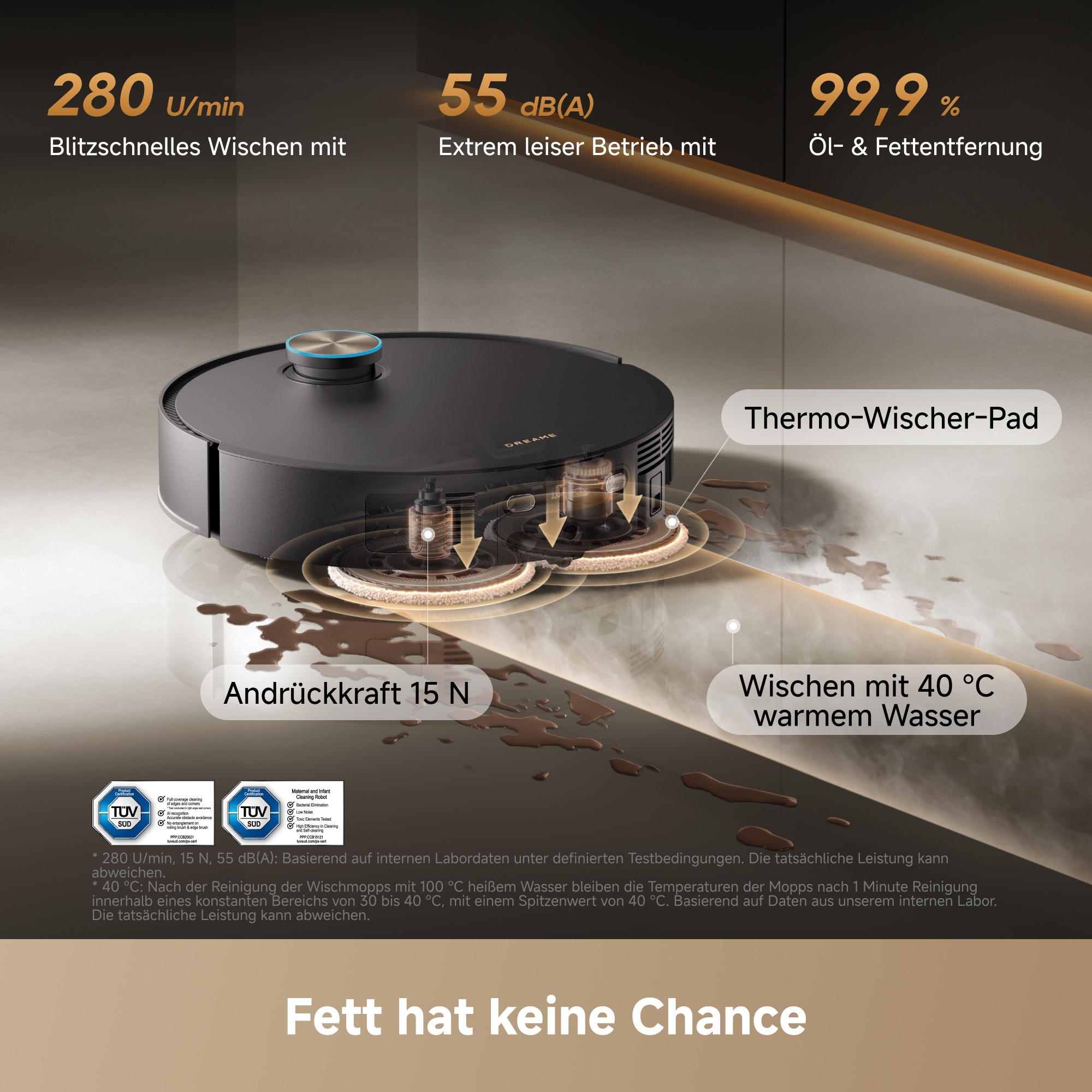 Dreame Nass-Trocken-Saugroboter »X60 Pro Master« Vollautomatische Absaugstation, Festwasseranschluss
