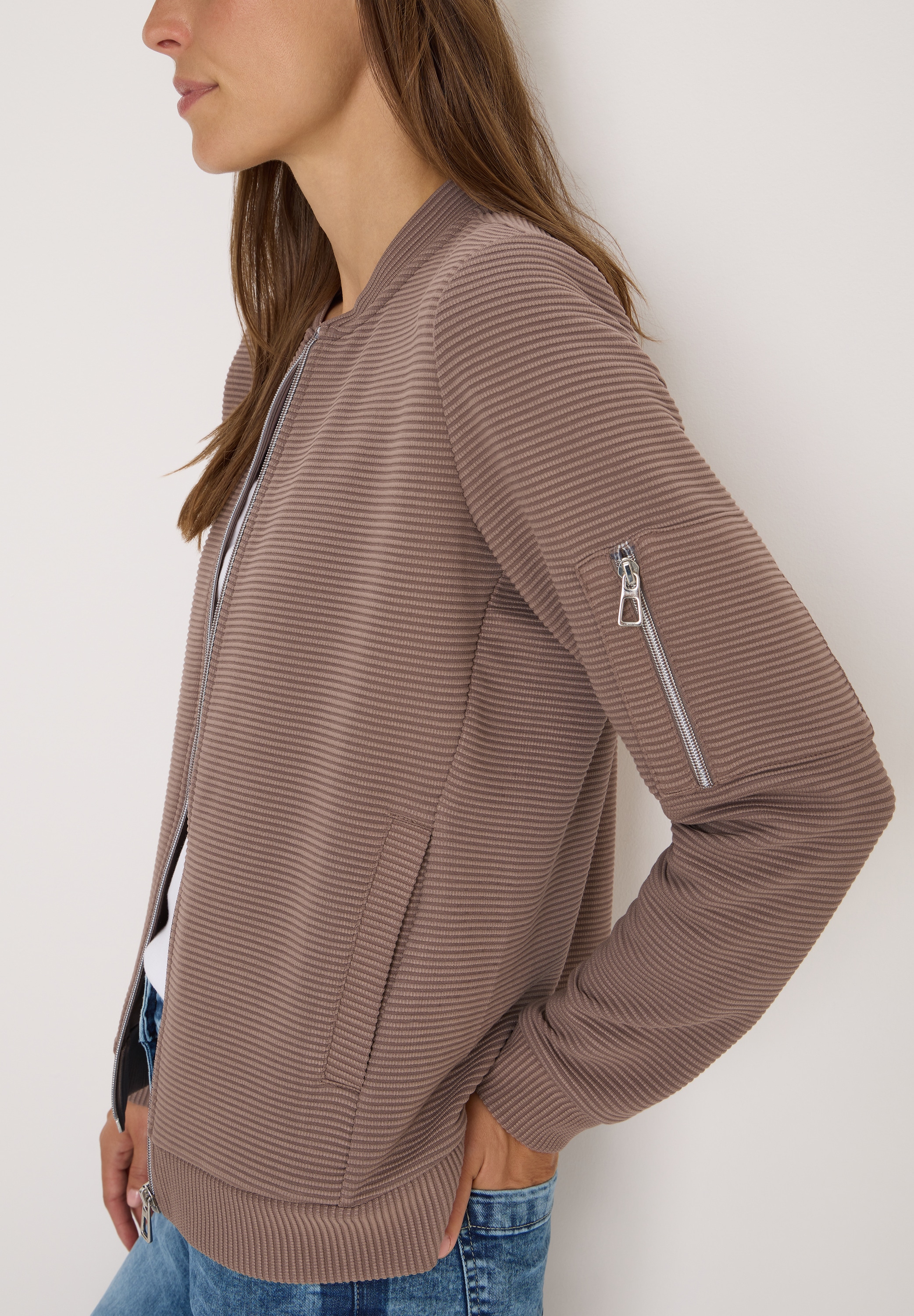 Cecil Blouson, mit Reißverschluss, im Ottoman-Look