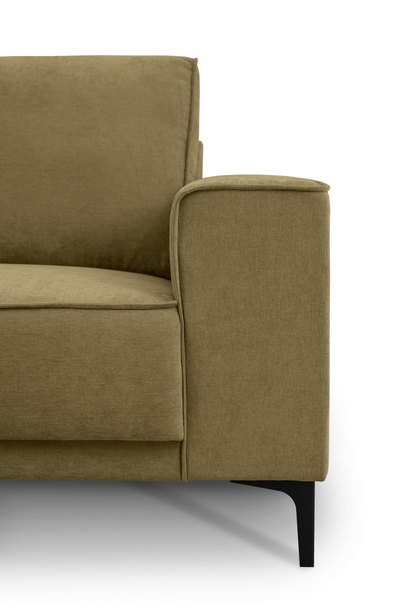 Places of Style Ecksofa »Polsterecke Oland, Struktur, Flachgewebe, Luxus-Microfaser, Boucle«, L-Form, 280 cm, Wellenunterfederung, Skandi-Design, Metallfüße
