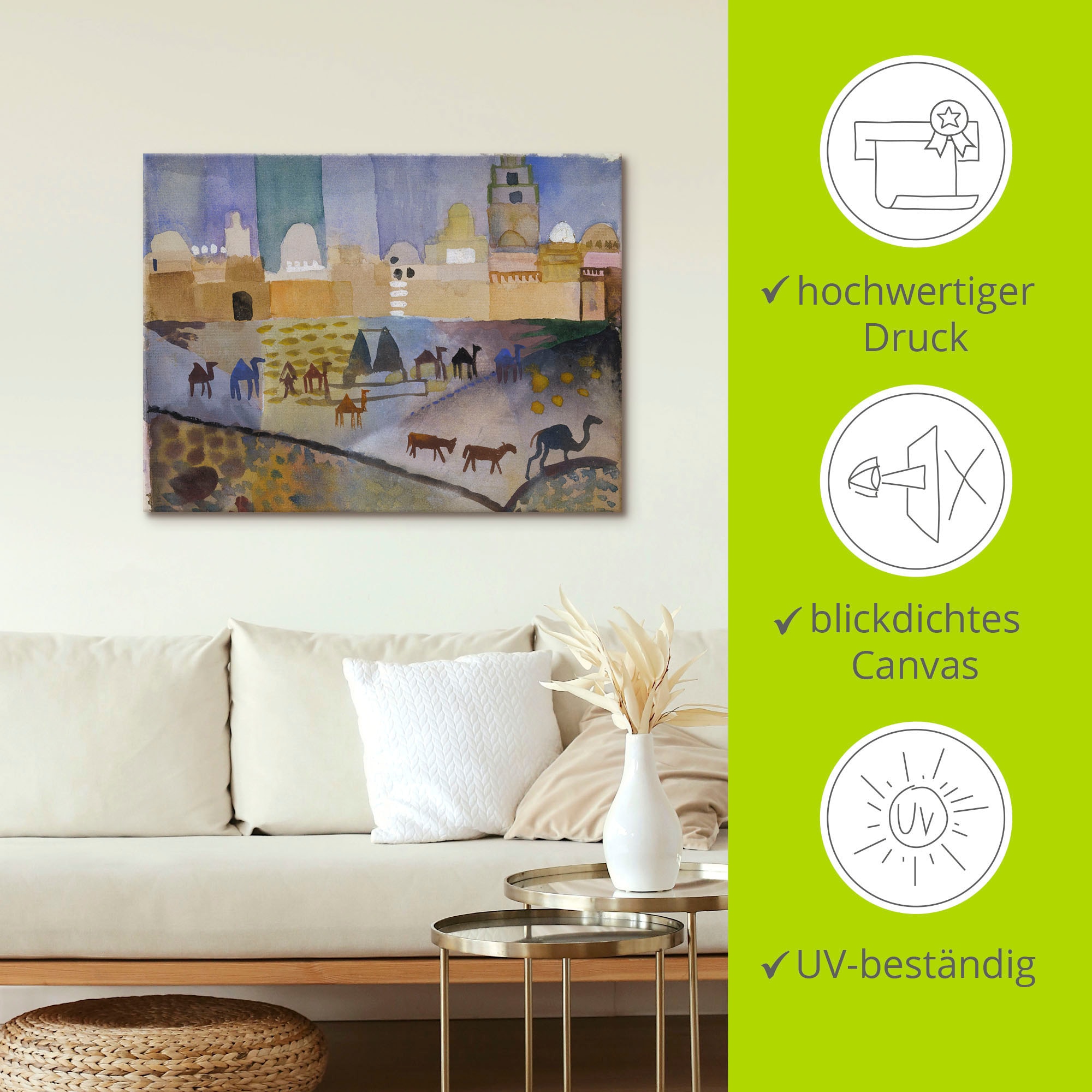 Artland Leinwandbild »Kairouan I. 1914.« Afrika 1 Stk. tlg. auf Holzrahmen gespannt