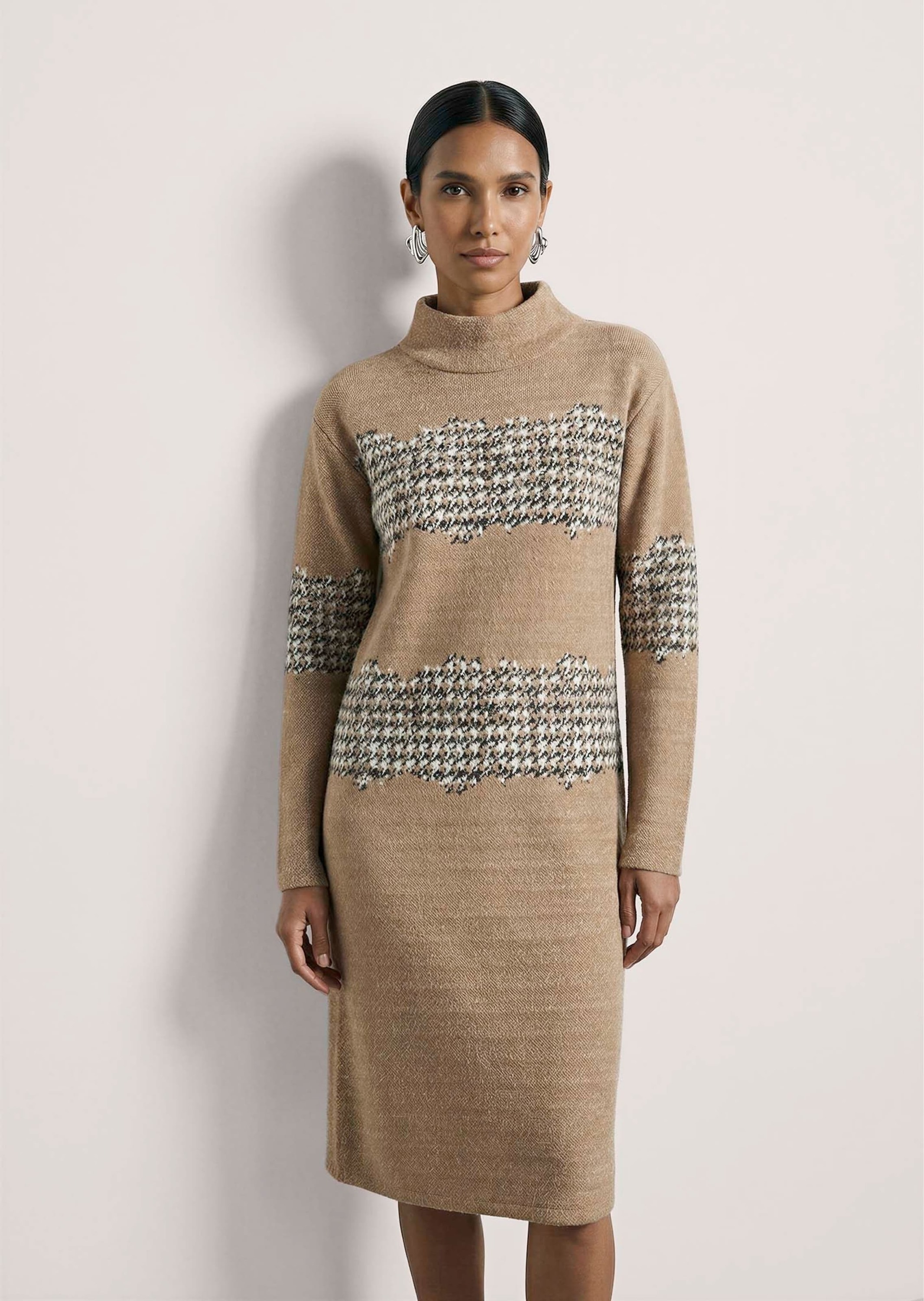 MADELEINE Midikleid »Kleid H-Linien-Kleid mit Hahnentritt« Ohne Tasche