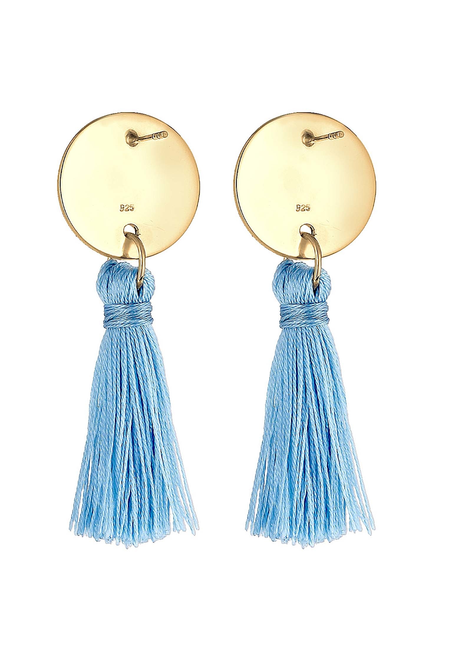 Elli Paar Ohrstecker »Ohrringe Hänger Kreis Boho Tassel Trend Matt 925 Silber«