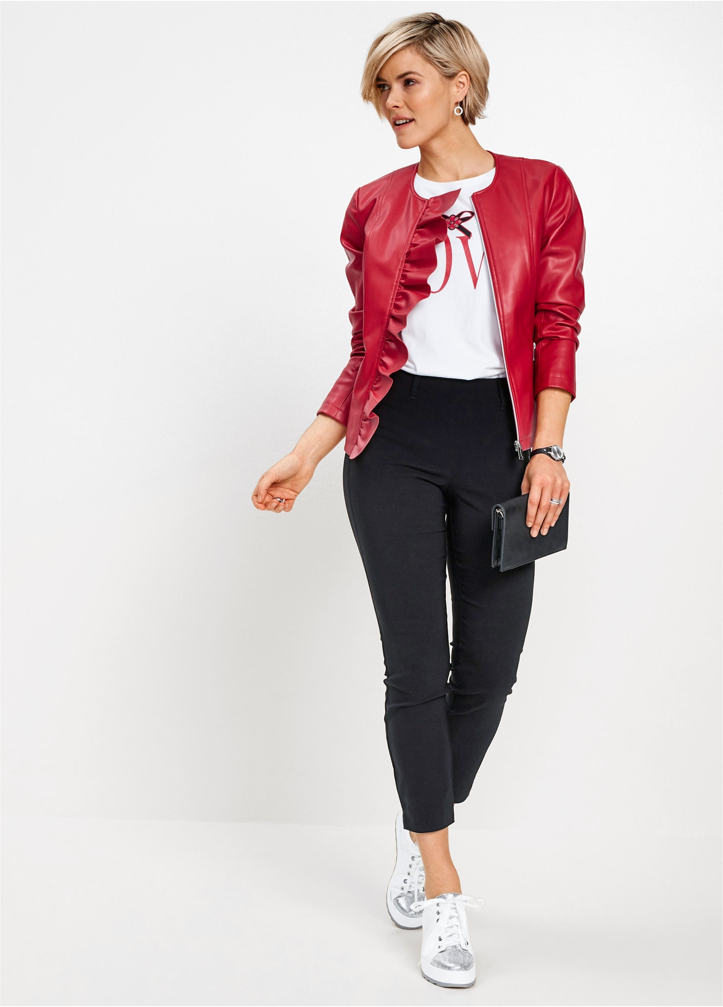 bonprix 7/8-Hose  aus elastischem Materialmix mit Viskose, slim fit Passform