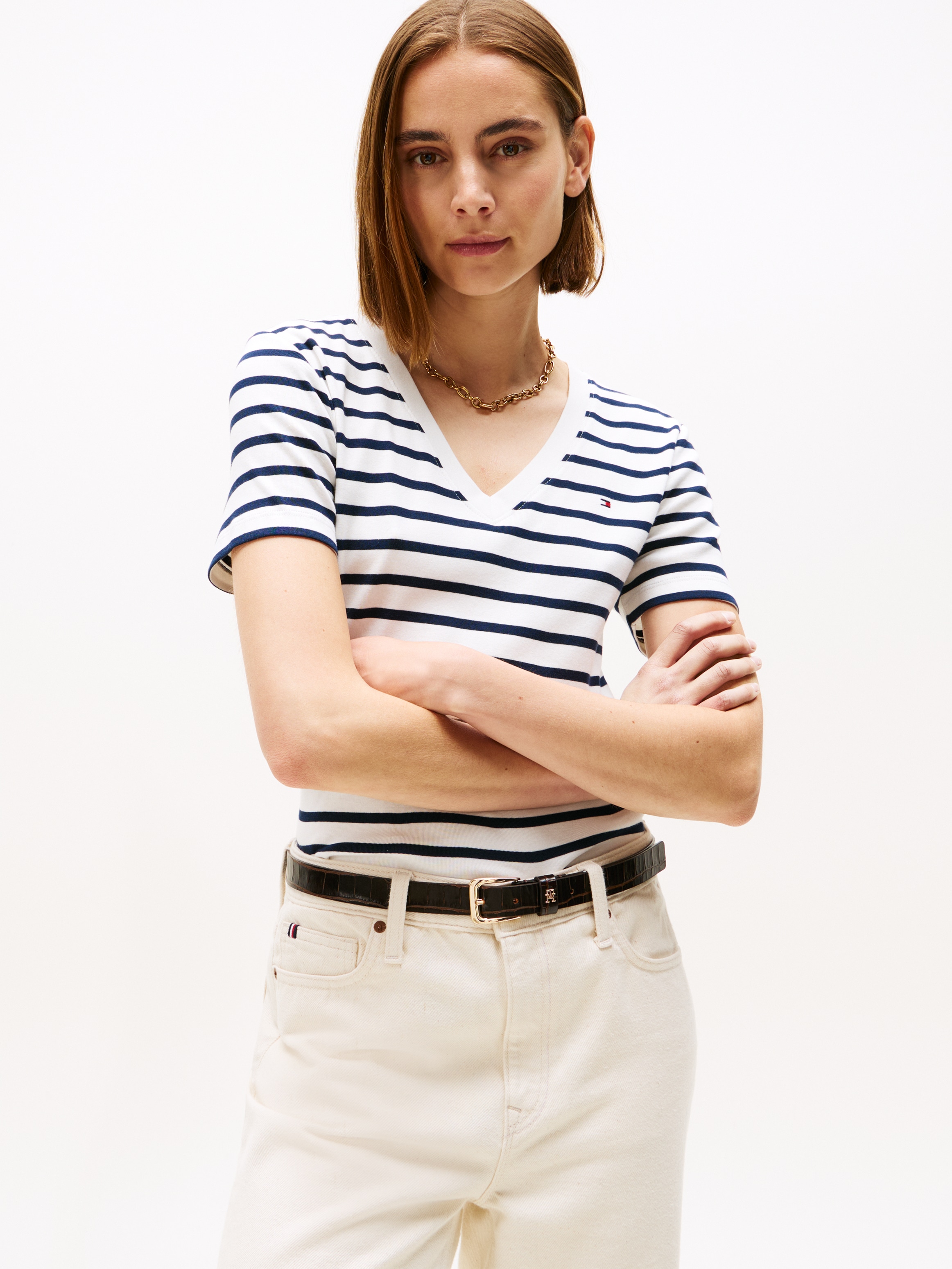 Tommy Hilfiger T-Shirt »CODY V-NECK SHORT SLEEVE« mit V-Ausschnitt, Baumwolle, Slim Fit