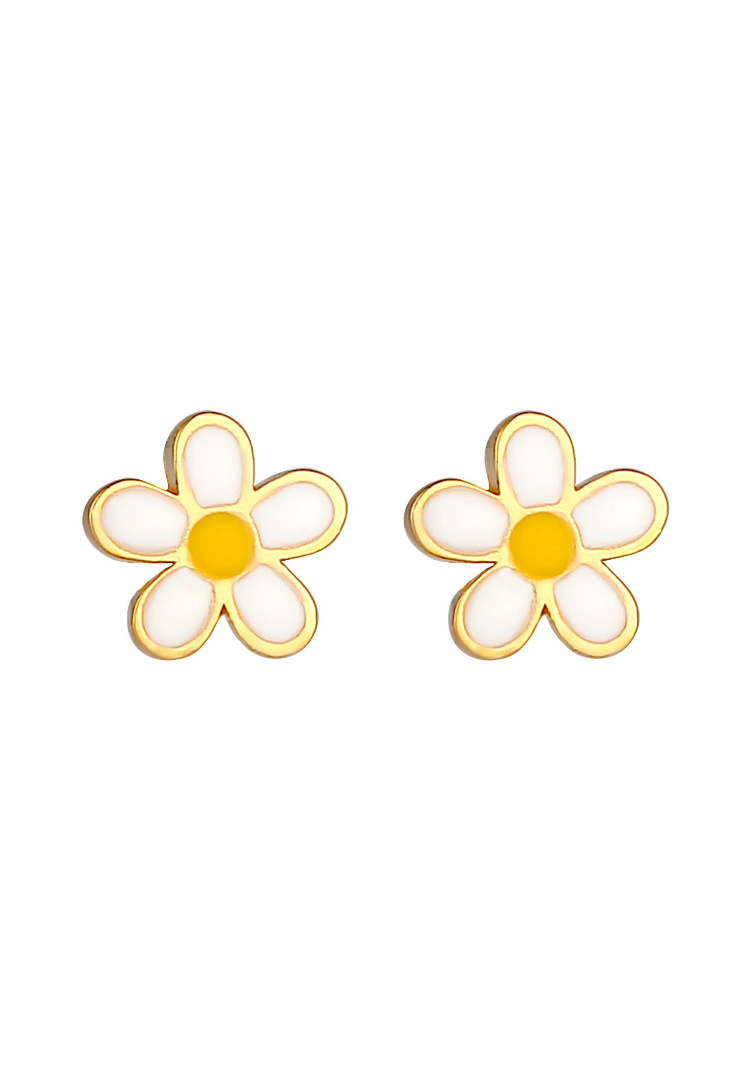 Elli Paar Ohrstecker »Ohrringe Kinder Blume Flower Emaille 925 Silber«