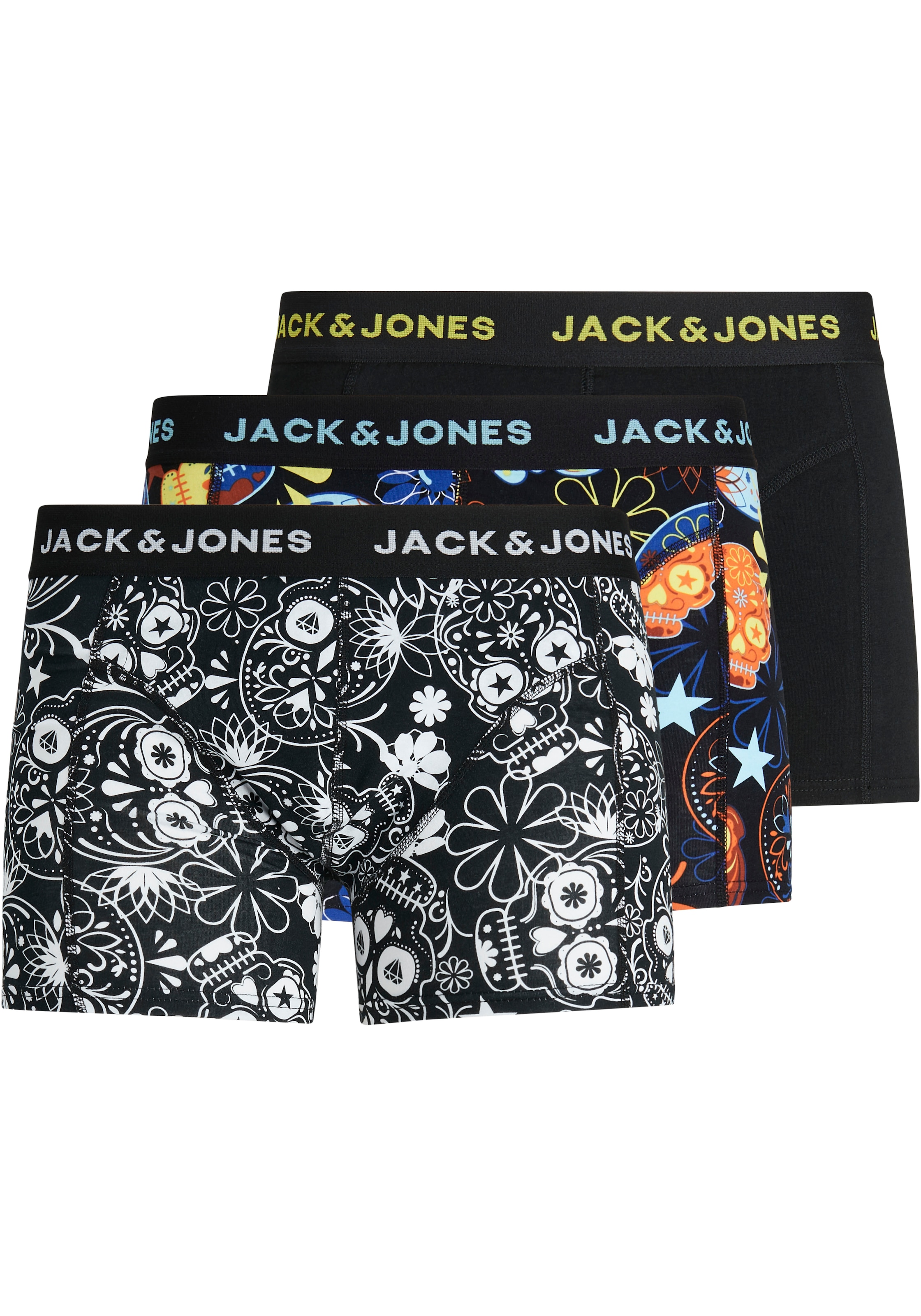 Jack & Jones Boxershorts »JACSUGAR SKULL TRUNKS 3 PACK. NOOS«, (Packung, 3 St.)
