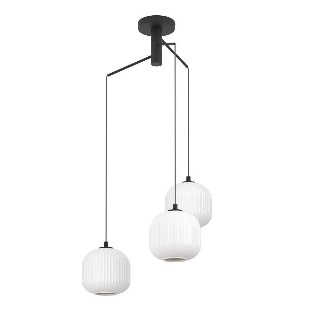 EGLO Hängeleuchte »MANTUNALLE Pendellampe, Stahl, Glas, IP20, E27, Esstischlampe, Lampe«, 3 flammig, Leuchtmittel E27 | ohne Leuchtmittel, Elegante Hängelampe für Esszimmer, Küche oder Wohnzimmer