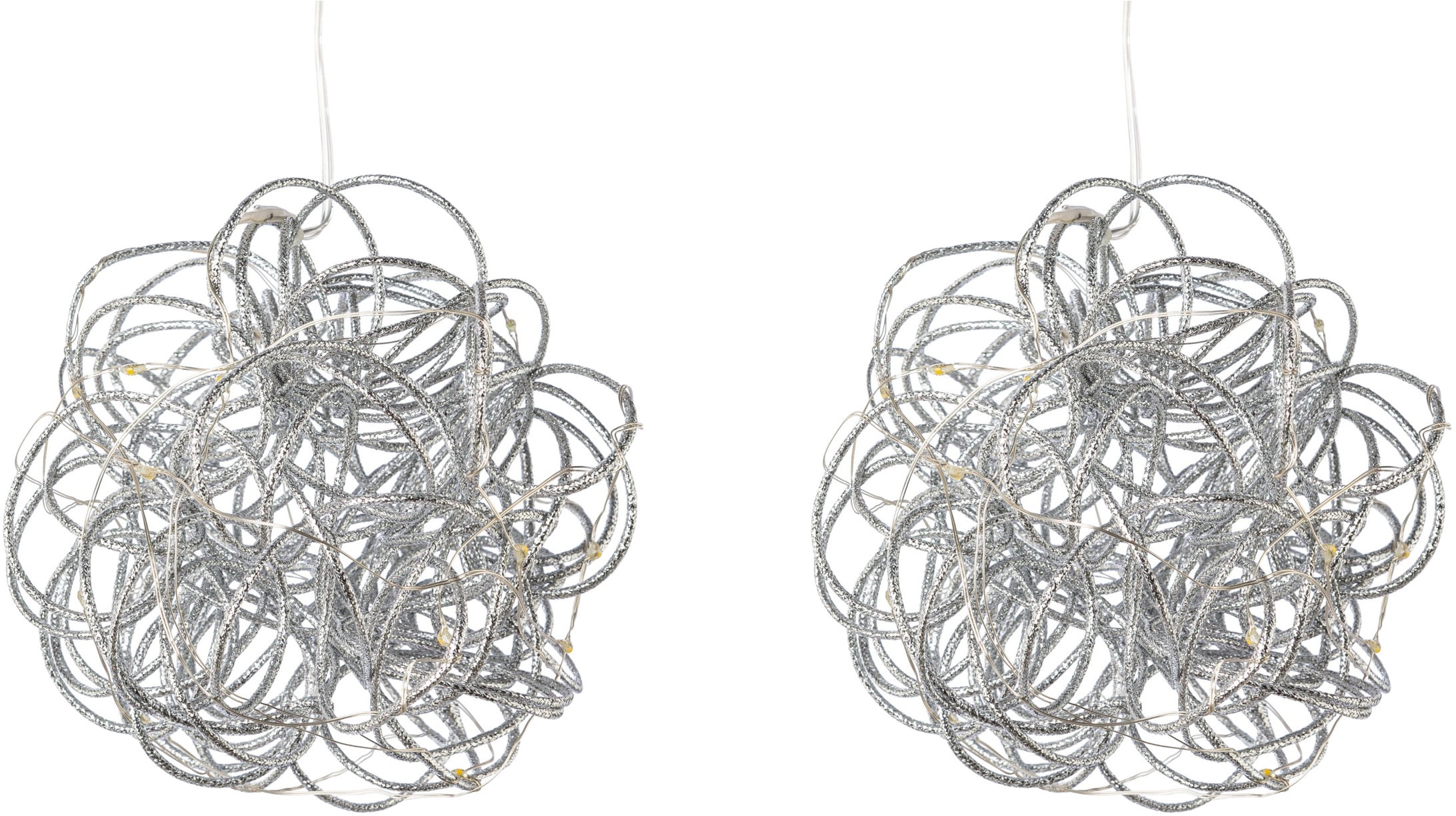 Creativ light Dekoobjekt »Hänge-Drahtkugel«, mit 10 LED's, Ø 15 cm, batteriebetrieben, 2er-Set