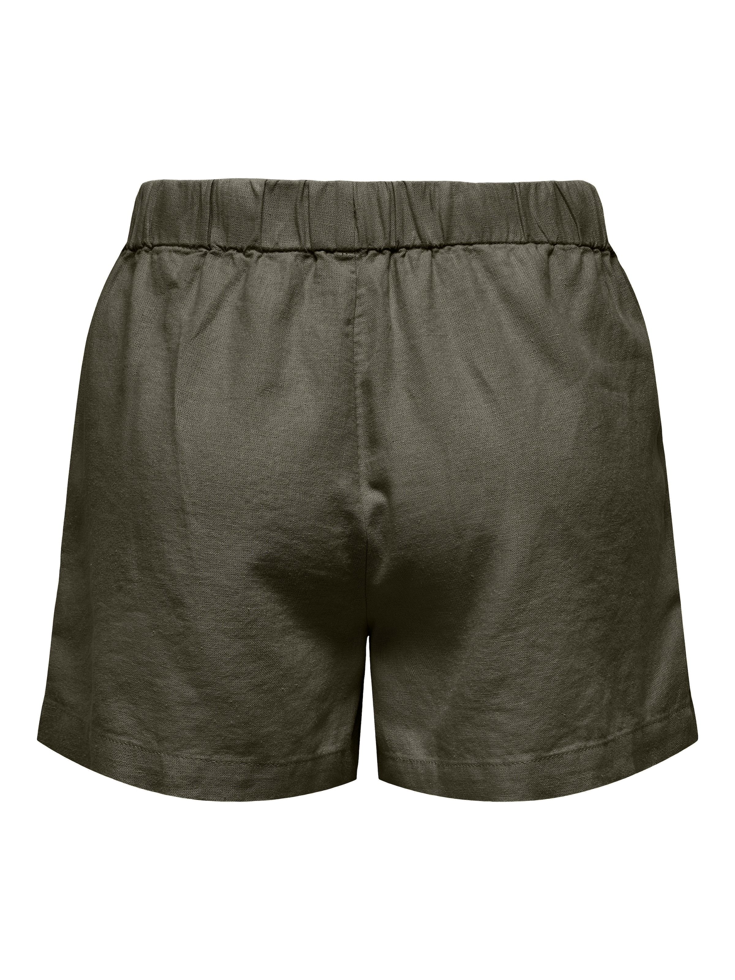 ONLY Shorts »ONLGOA MW LIN BL PULL-UP SHORTS CC PNT«  mit Leinen