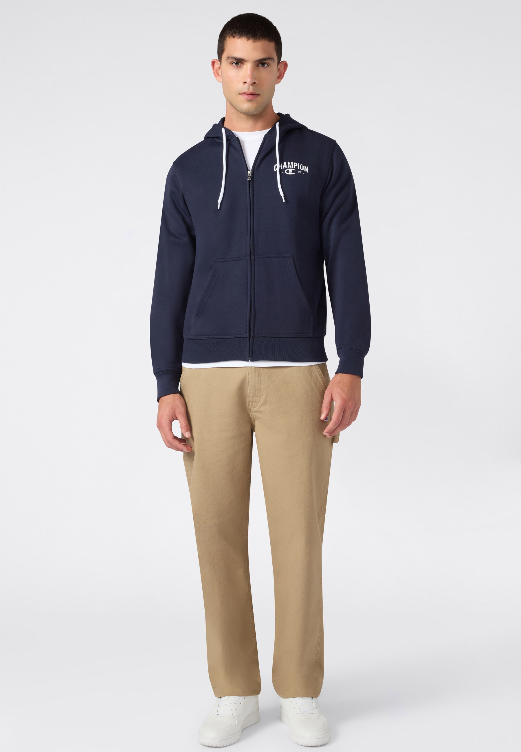 Champion Kapuzensweatjacke »SPORTWEAR ZIP-UP HOODIE Standard Fit« mit durchgehendem Reißverschluss, Langarm-Design, Standard Fit