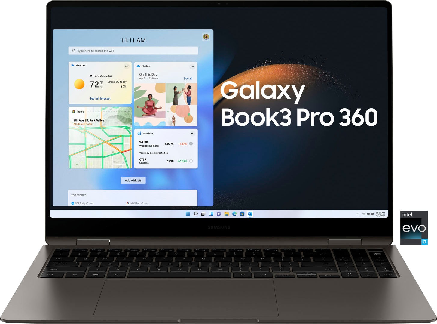 Samsung Notebook »Galaxy Book3 Pro 360«, 40,62 cm, / 16 Zoll, Intel, Core i7, Iris Xe Graphics, 512 GB SSD