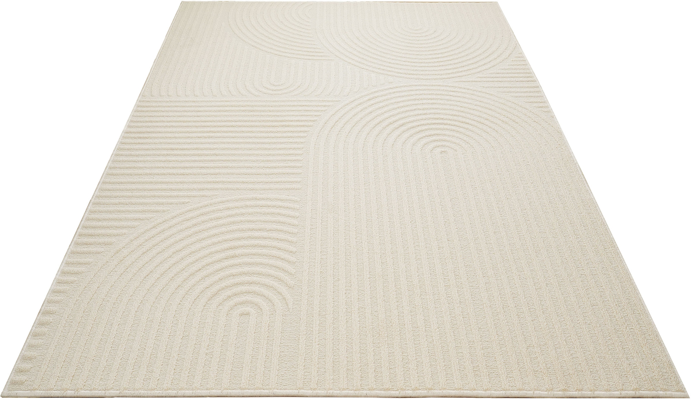 my home Teppich »Jola Hoch-Tief-Design, Scandi-Look, Zen« rechteckig 10 mm Höhe Boho, Modern, 3D, Wohnzimmer, Schlafzimmer, wasserabweisend