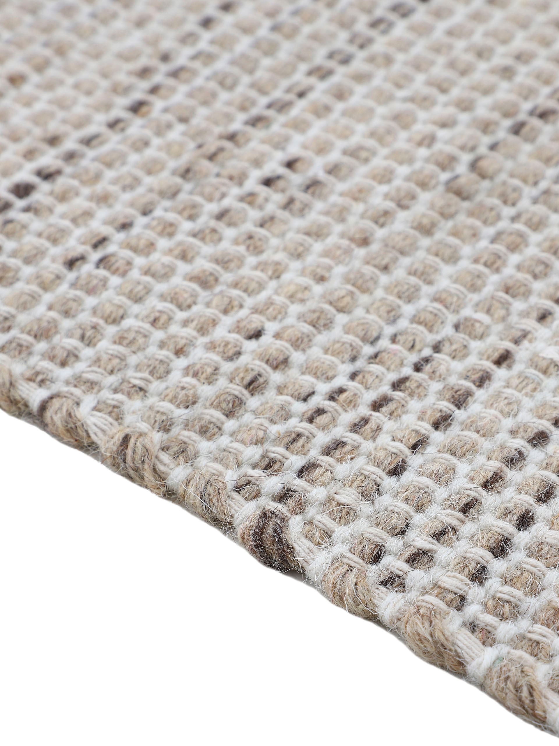 carpetfine Wollteppich »Mona,  auch als Läufer«, rechteckig, 5 mm Höhe, 80% Wolle, Wendeteppich aus Wolle/Baumwolle, Wohnzimmer