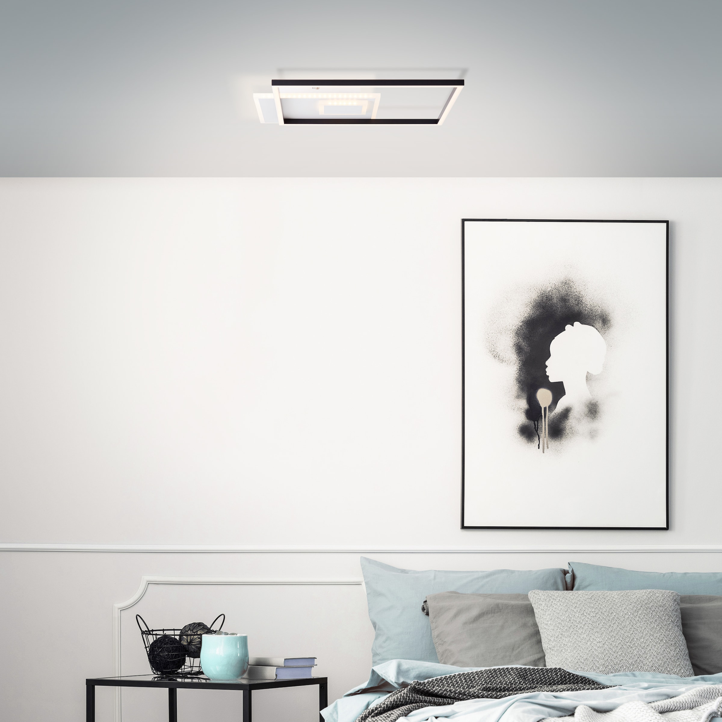 Brilliant LED Deckenleuchte »Iorgo«, 43 x 43 cm, 4300 lm, Metall/Kunststoff,  schwarz/weiß online bei OTTO