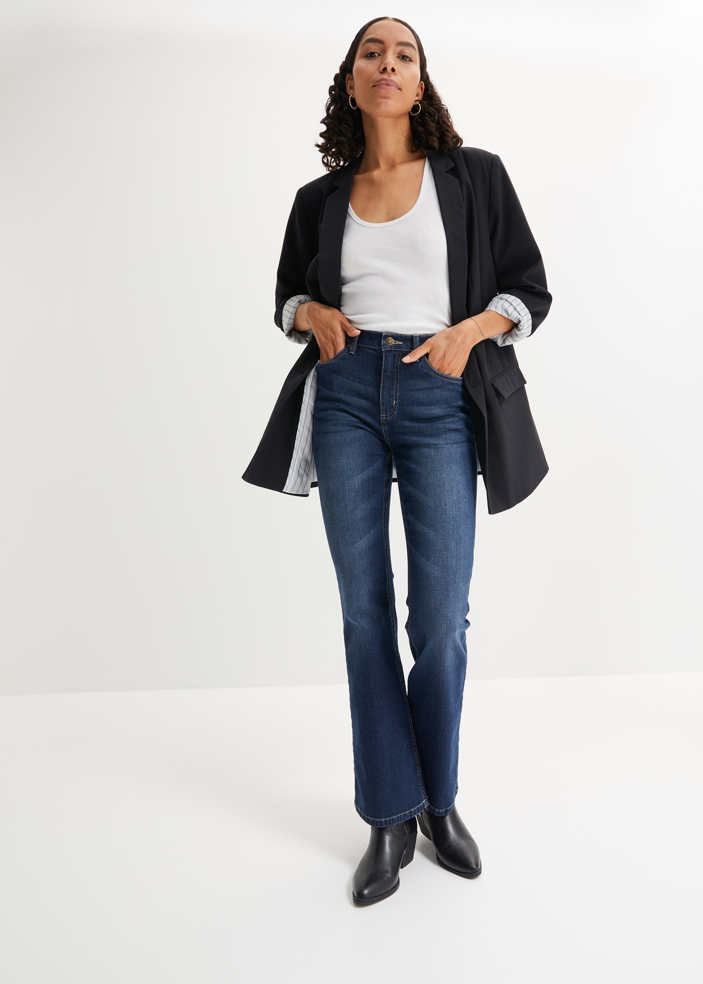 bonprix Schlagjeans Flared Jeans High Waist