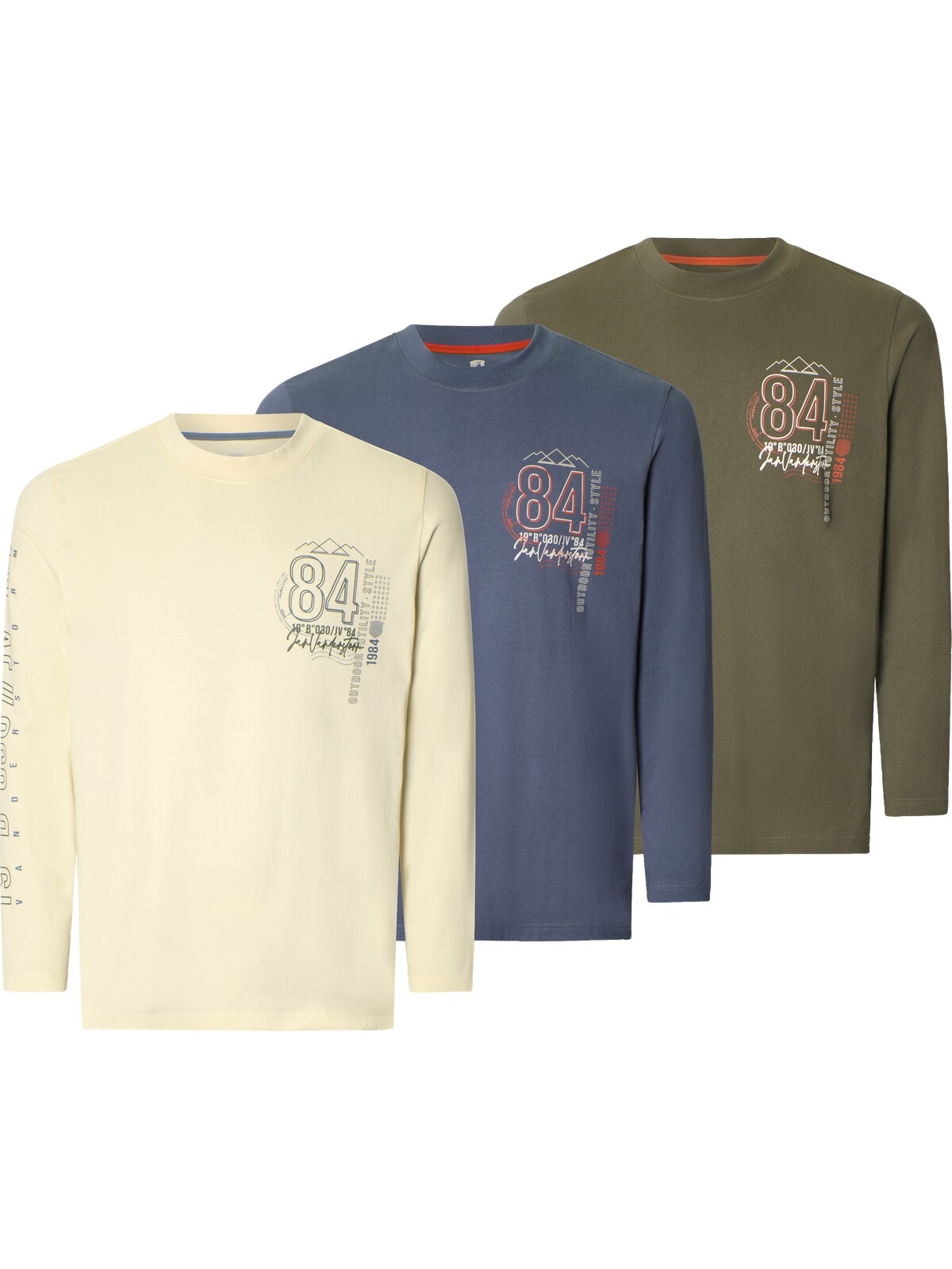 Jan Vanderstorm Langarm-Poloshirt »3er Pack Langarmshirt NORGARD«