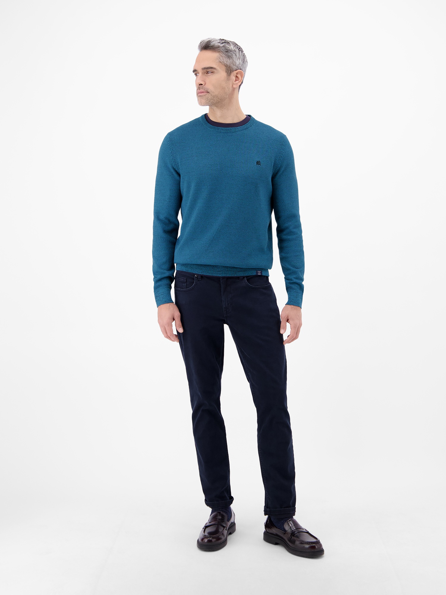 LERROS Strickpullover »Herren Strickpullover in Twist-Struktur« Rundhalsausschnitt, weicher Stoff, langärmlig, normale Passform