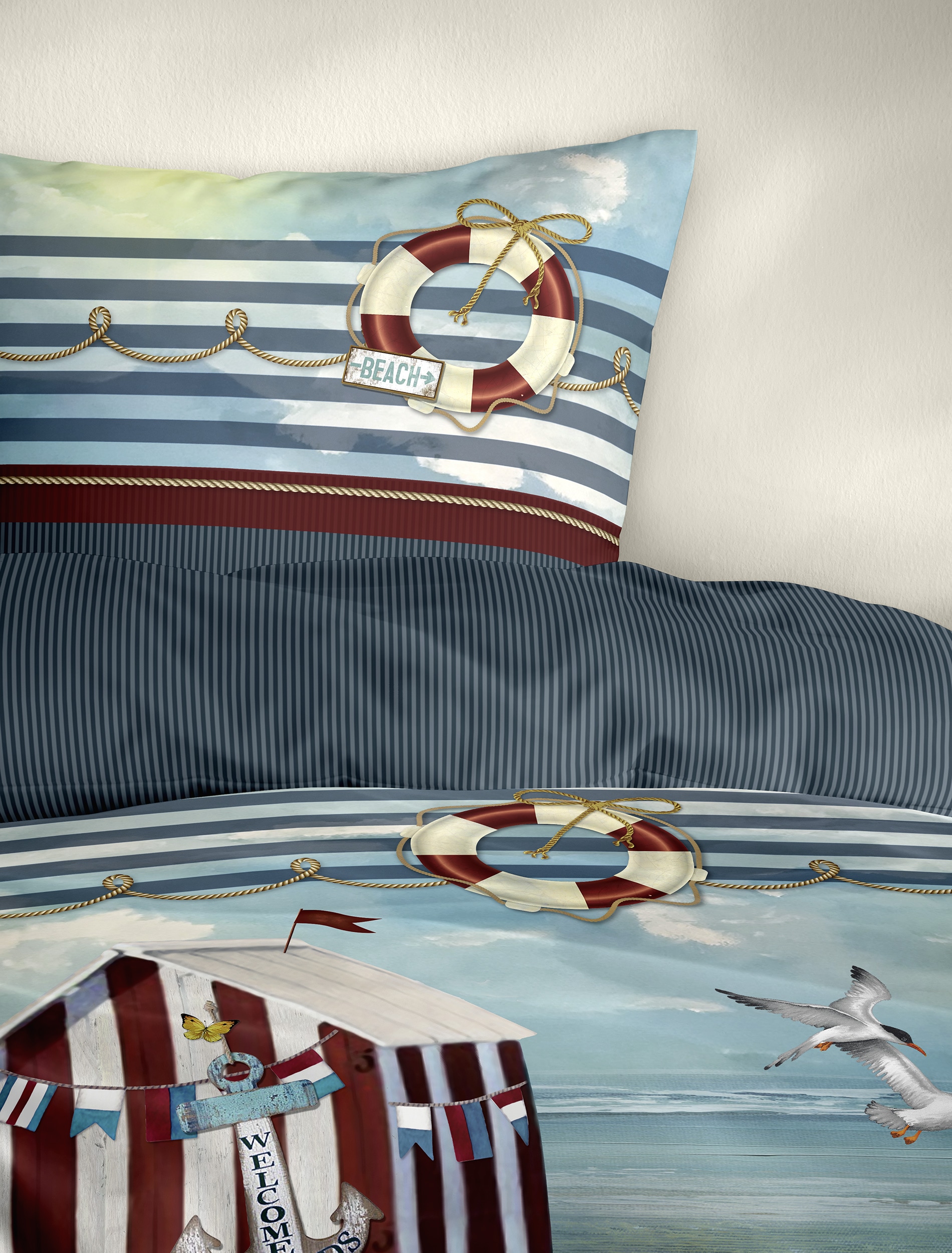 BIERBAUM Bettwäsche »Bettwäsche 5257« 2 Mako-Satin, 100  % Baumwolle, pflegeleicht, seidig glänzend