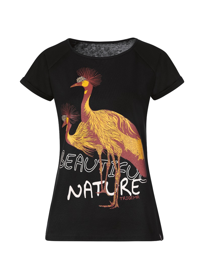 Trigema Kurzarmshirt, mit Strass und Vogelmotiv