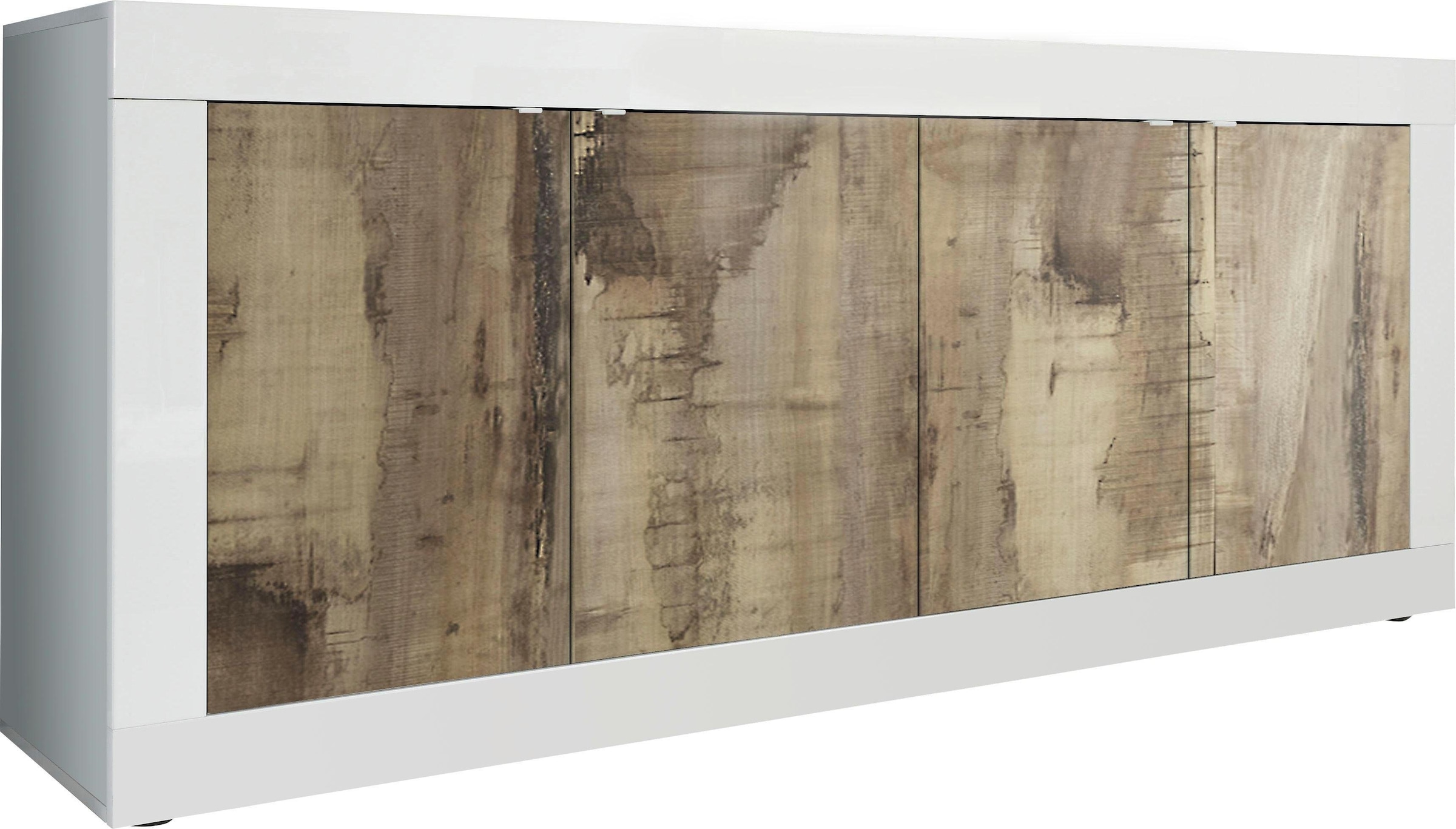 INOSIGN Sideboard »Basic Breite 207 cm, Kommode 4 Türen, Anrichte,« Metallgriff, moderne Rahmenoptik, viel Stauraum, Farbauswahl