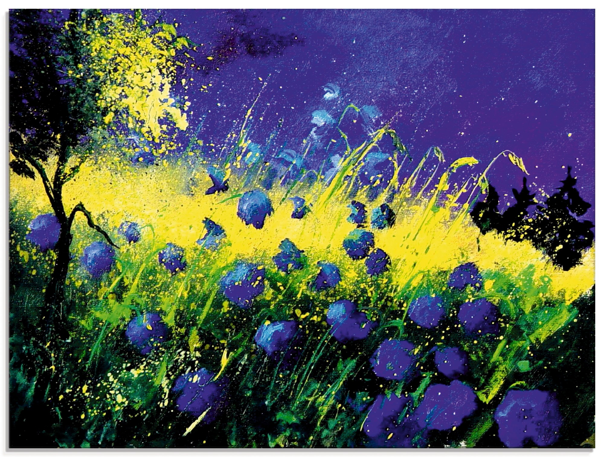 Artland Glasbild »Blaue Blumen«, Blumen, (1 St.)
